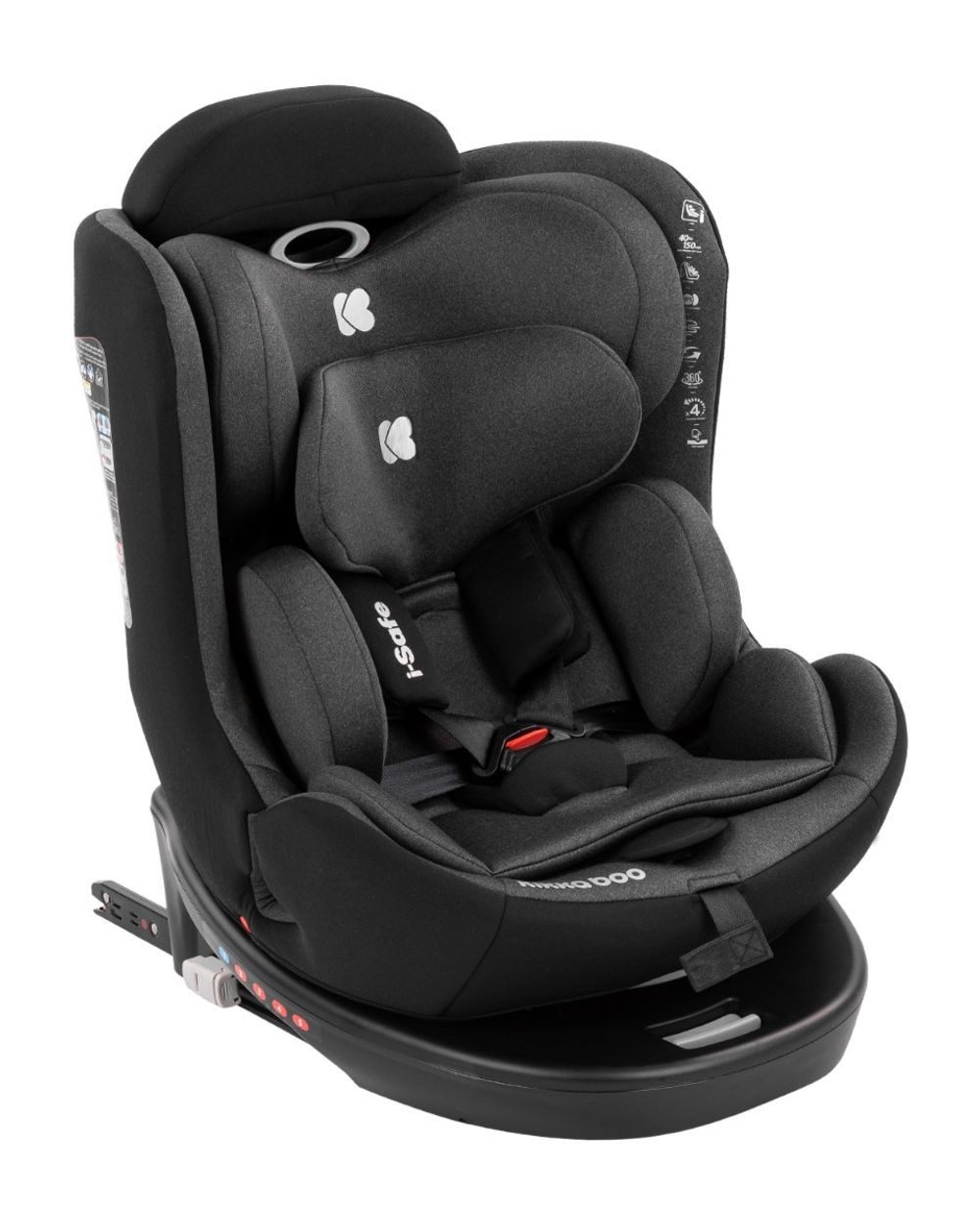 Kikkaboo Autokindersitz Kindersitz i-Safe (40-150 cm), ab: 0, bis: 12, Isofix, Top-Tether, verstellbar