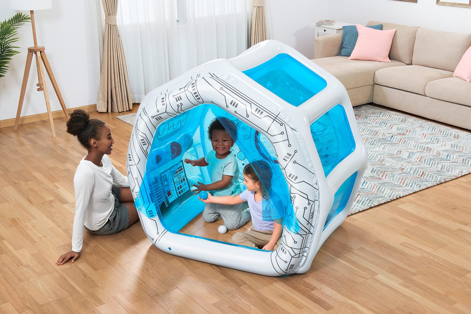 Bestway Aufblasbares Spielhaus Space Station Exploration™, 125 x 105 x 117 cm