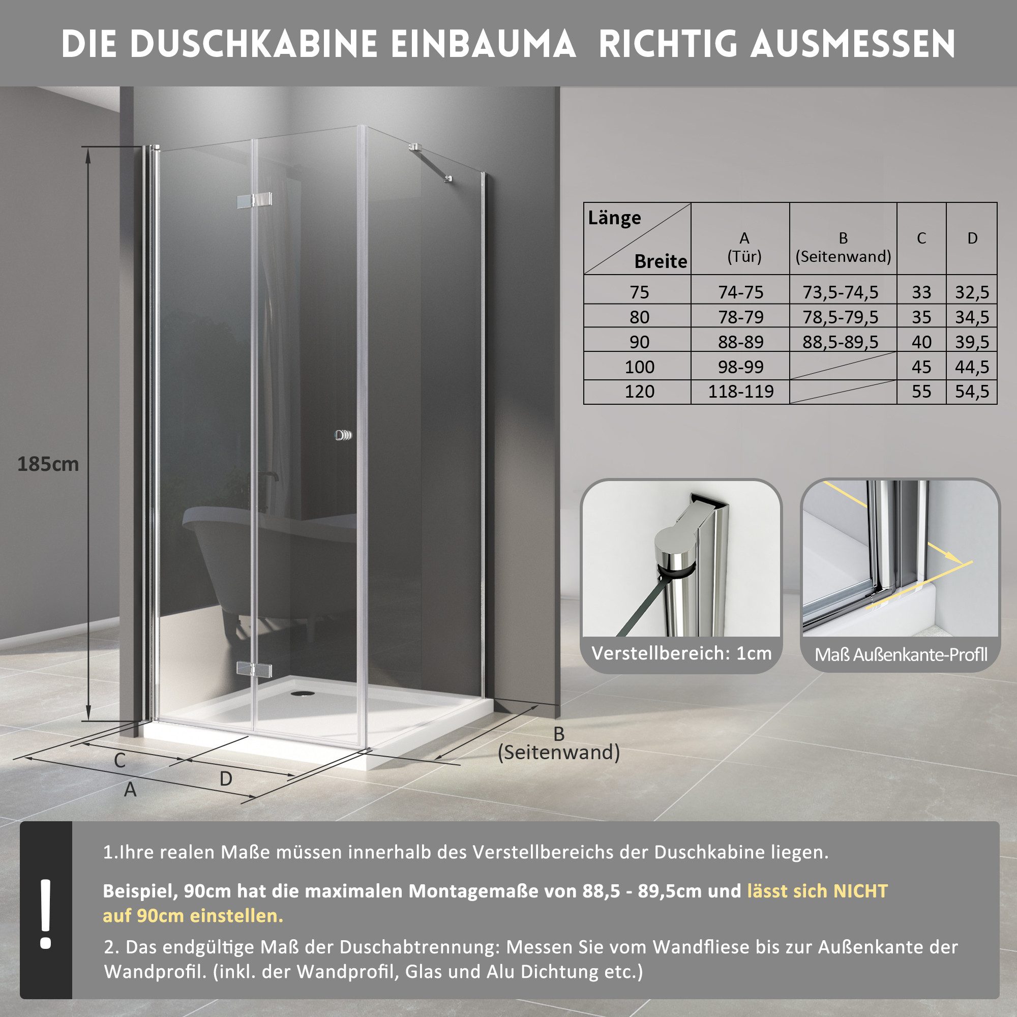 Hopibath Eckdusche Duschkabine Falttür mit Seitenwand günstig online kaufen
