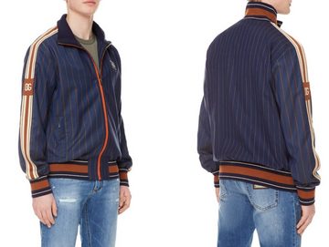 DOLCE & GABBANA Winterjacke DOLCE & GABBANA Wool Pinstripe Jacket Stripes Logo Plate Jacke Sport B