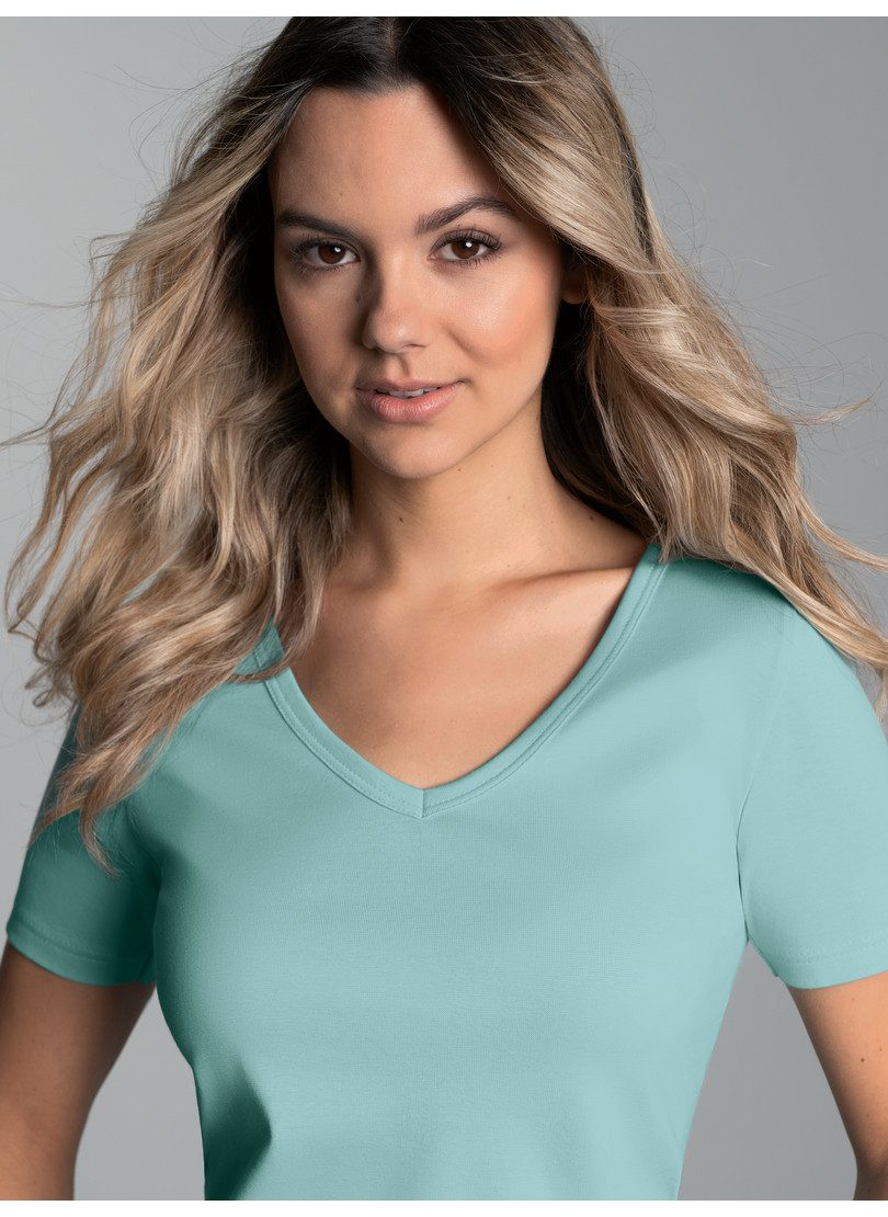 Trigema T-Shirt TRIGEMA V-Shirt aus Baumwolle/Elastan günstig online kaufen