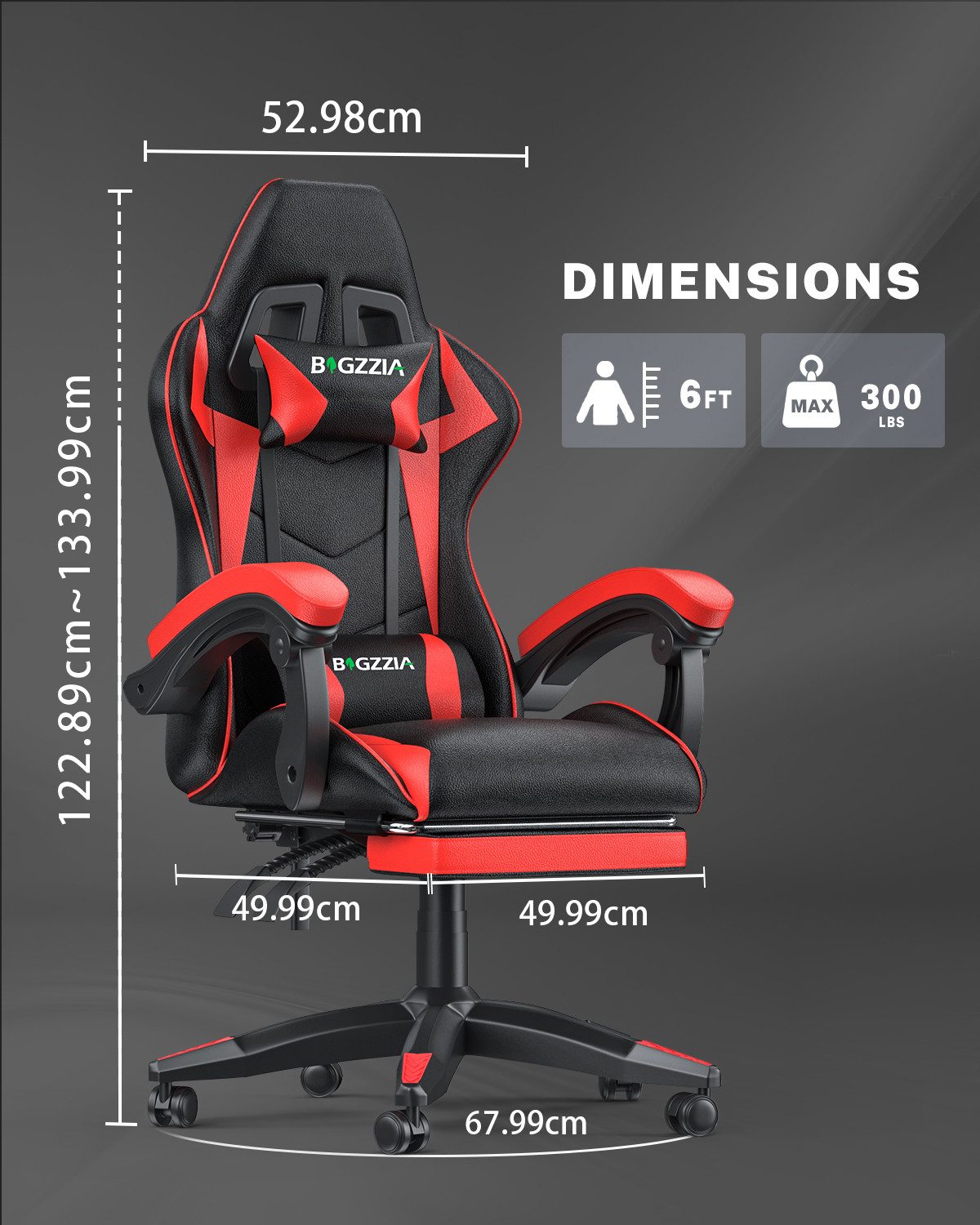 BIGZZIA Bürostuhl Gaming Stuhl mit Fußstütze günstig online kaufen