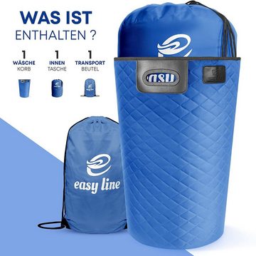 Easy line® Wäschekorb Faltbarer Aufbewahrungskorb der ideale Wäschesortierer, 65 Liter, Faltbar, mit Wäschesack, XXL 35cm 35cm 60cm