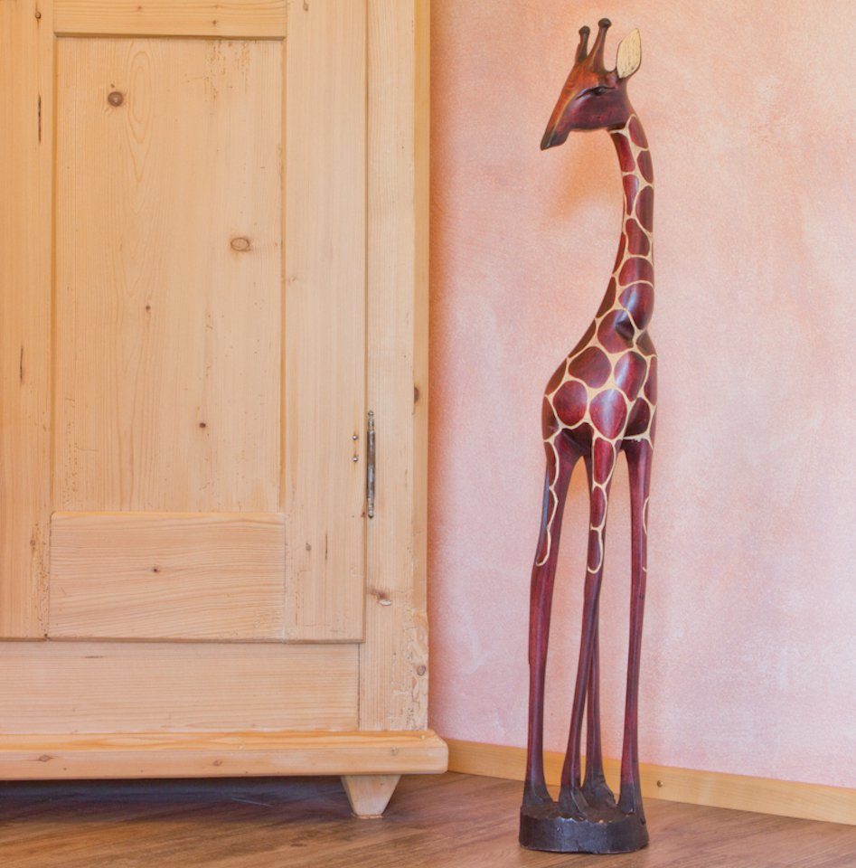 Afrika-Deko Afrikafigur Holzgiraffe Tonga Authentische Afrika Deko Einzigartige Holzfigur, Giraffe in Verschiedene Größen Handarbeit aus SIMBABWE