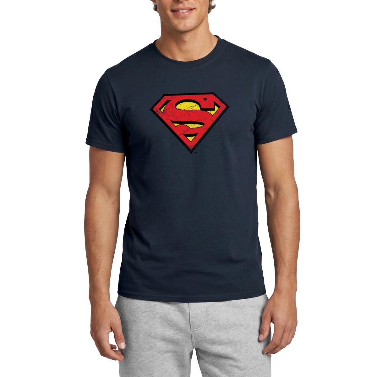 Spreadshirt T-Shirt DC Comics Superman Logo Used Look Karneval Männer T-Shirt (1-tlg)
