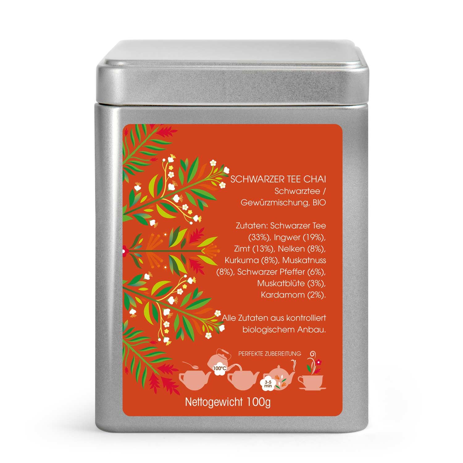English Tea Shop Tee Schwarzer Tee Chai (Black Tea Chai), BIO, Loser Tee, 100g Dose