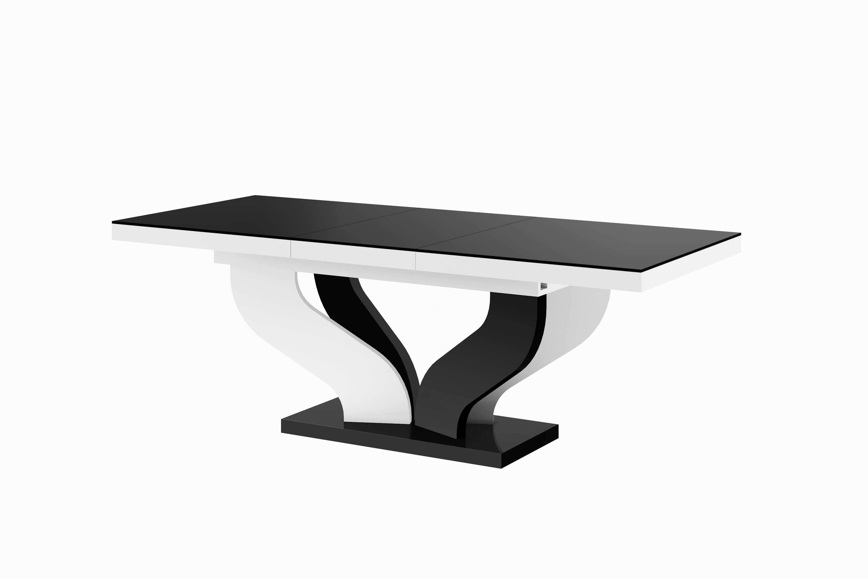 Tisch Hochglanz Hochglanz Hochglanz designimpex ausziehbar HEB-222 Schwarz Weiß Schwarz Weiß Design / / Esstisch 256cm bis 160