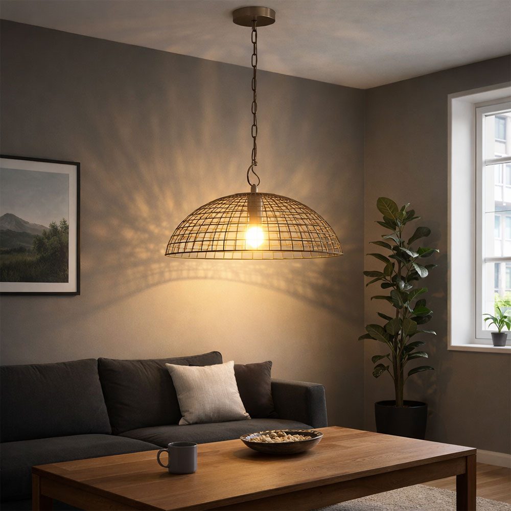 Steinhauer LIGHTING Pendelleuchte, Leuchtmittel nicht inklusive, Hängelampe Pendelleuchte Pendellampe Industriell Metall E27 Höhe 80cm