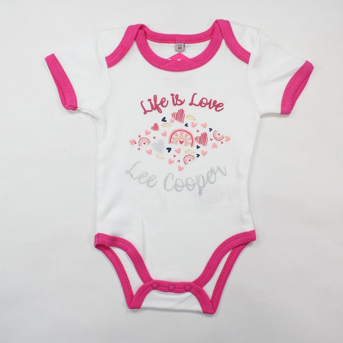 Lee Cooper Strampler Lee Cooper 2er Set Baby Kleinkind kurzarm Body Einteiler Gr. 56 bis 92, reine Baumwolle