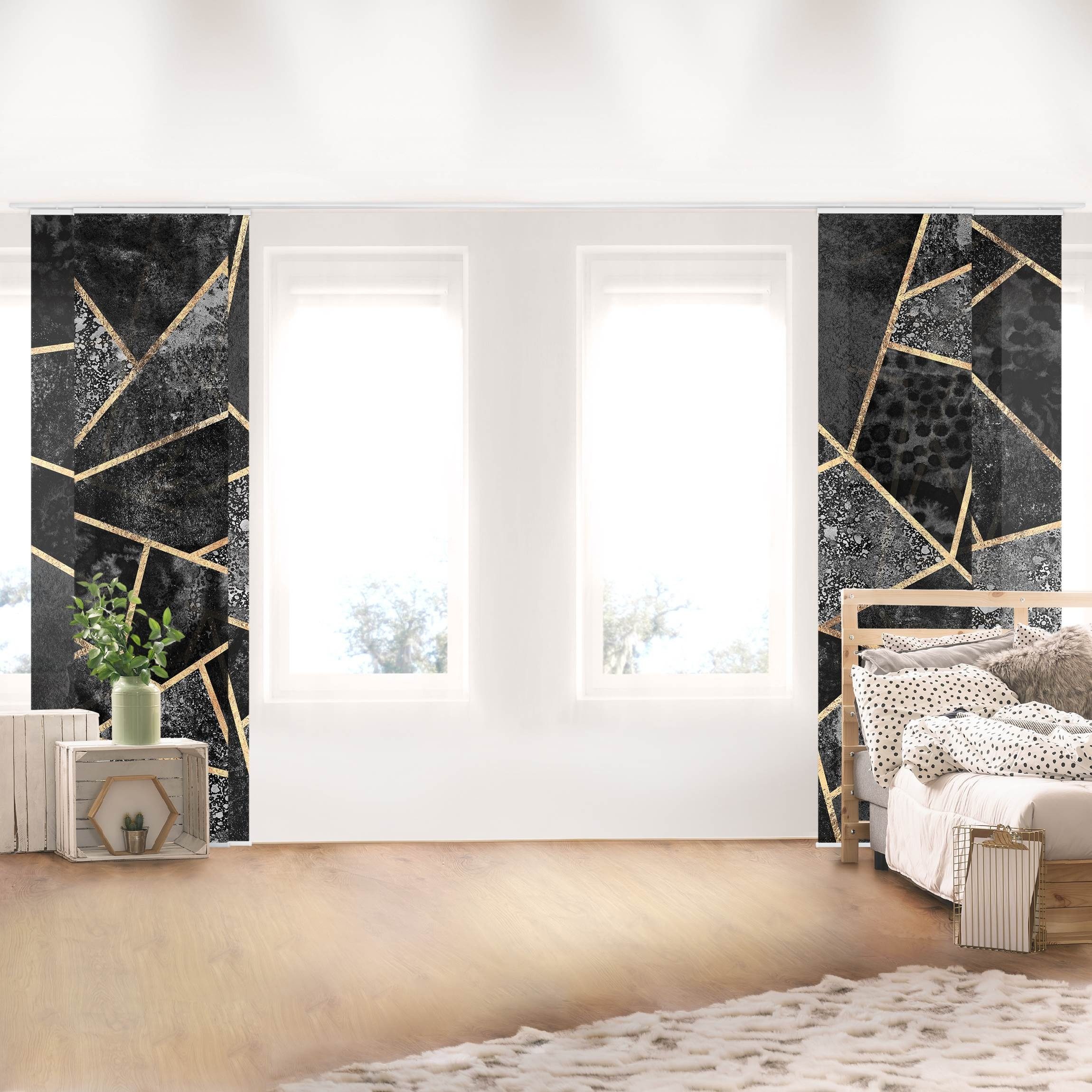 Bilderdepot24 Schiebegardine modern Flächenvorhang blickdicht Graue günstig online kaufen
