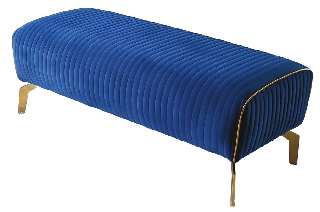 Xlmoebel Bettbank Moderne blaue Fußbank mit Designer-Beistelltisch und gepolsterter (Hocker), Hergestellt in Europa