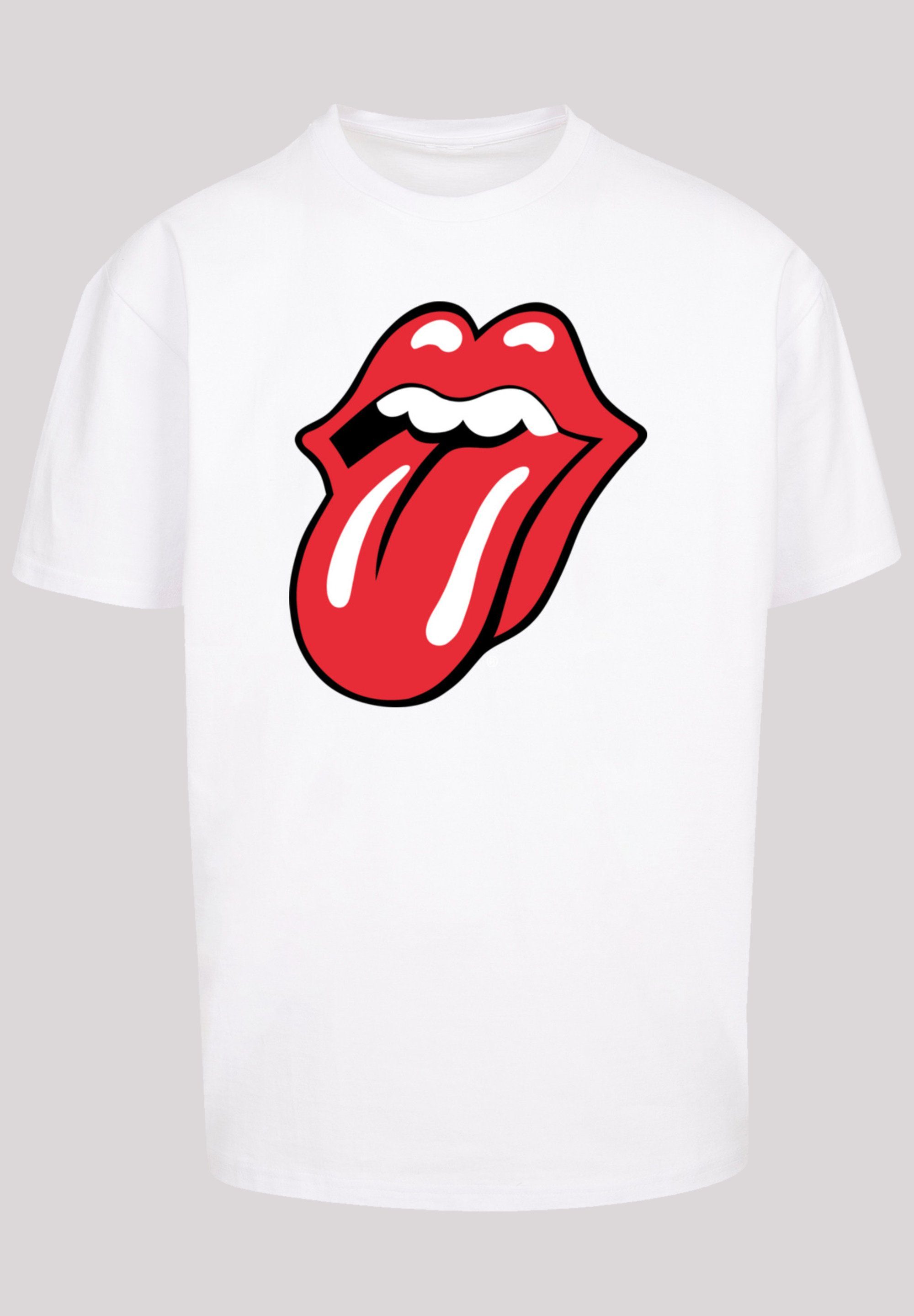 Rot Zunge Rolling weiß Stones T-Shirt The F4NT4STIC Print