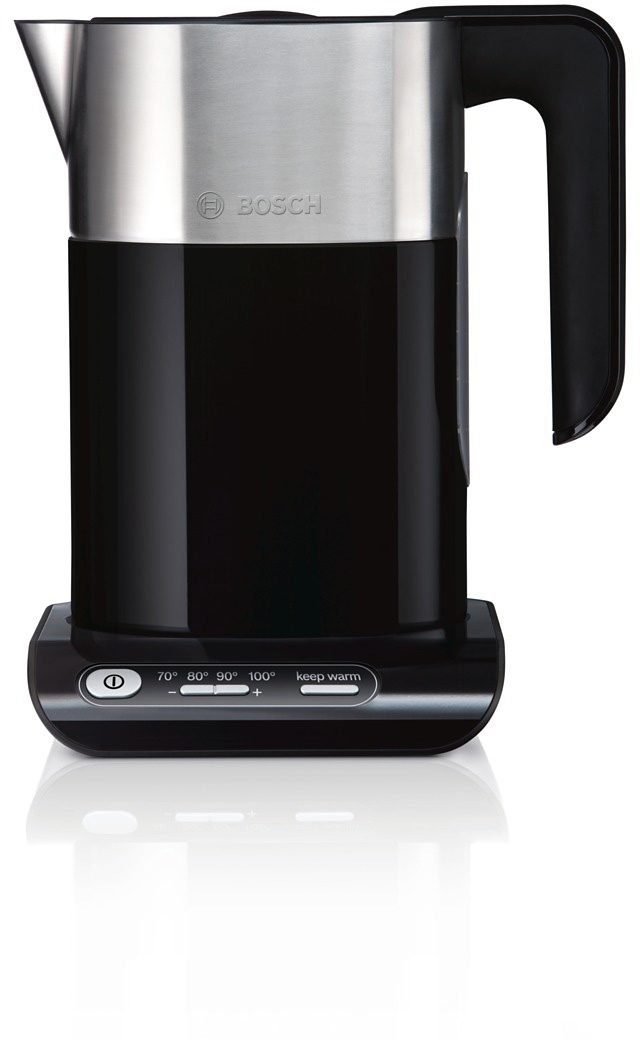 BOSCH Wasserkocher Styline TWK8613P, Abschaltautom., Überhitzungsschutz, Temperaturwahl, 1,5 l, 2400 W, Warmhaltefunktion, schwarz