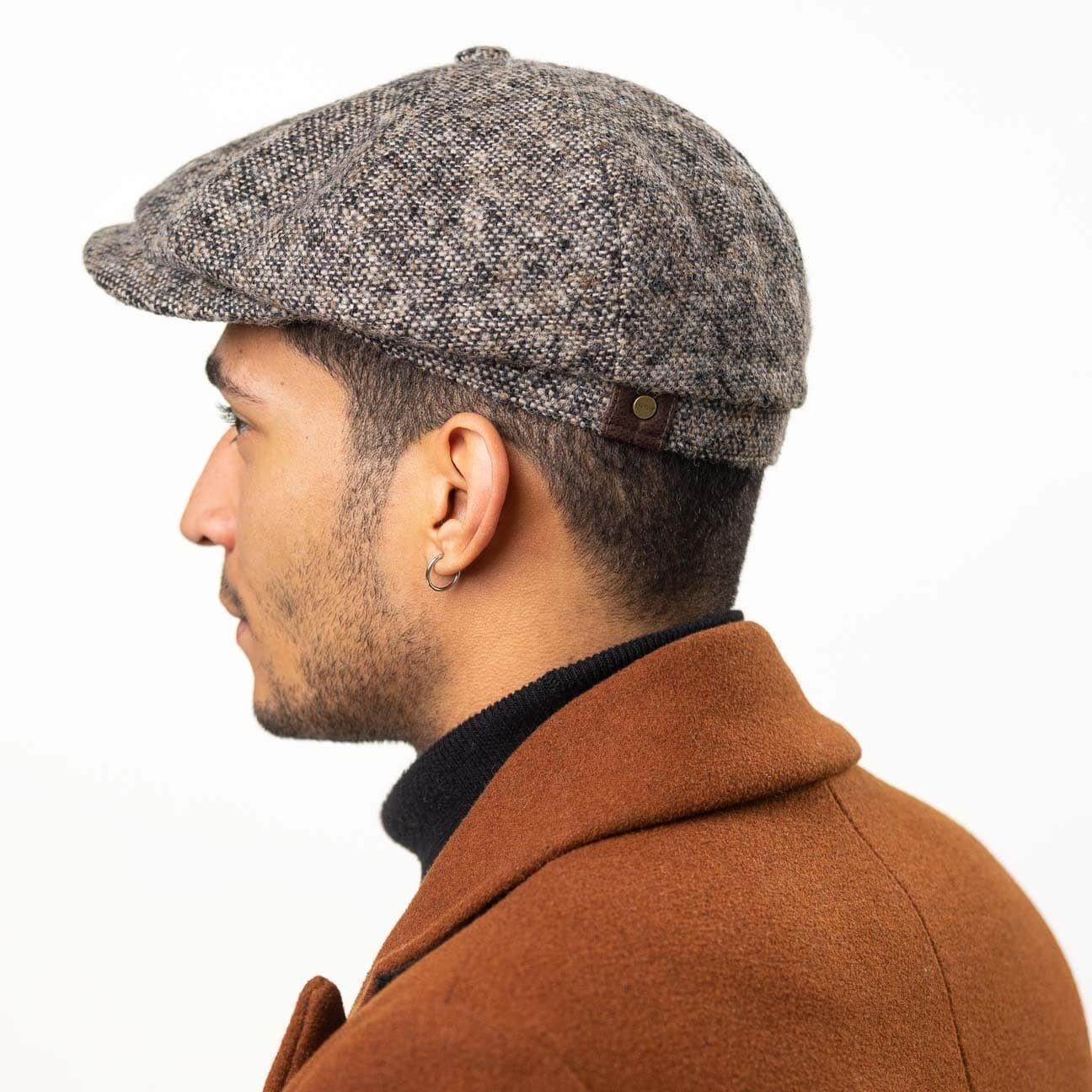 braun-blau Wollcap Stetson Schirm mit Flat Cap (1-St)