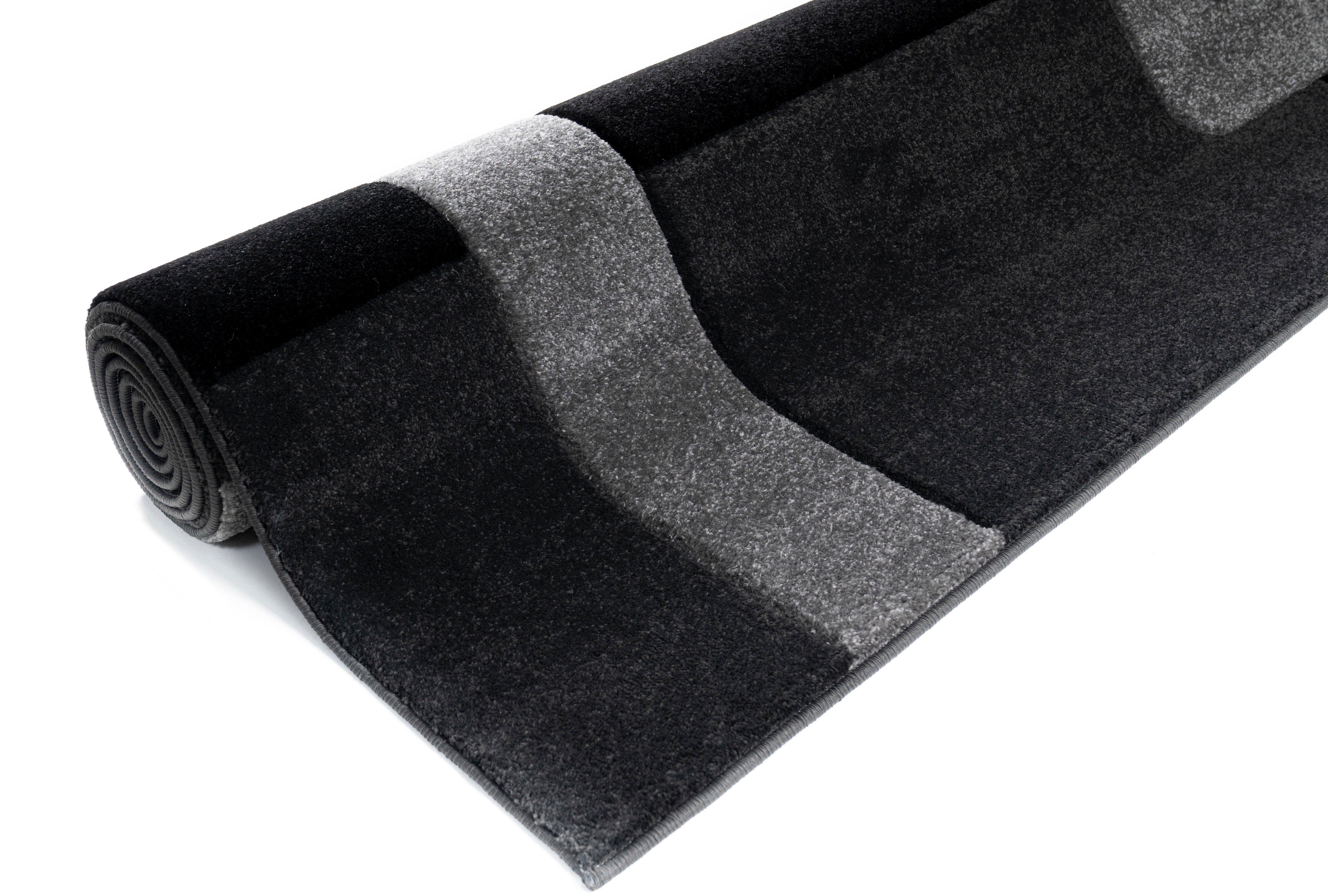 Teppich Maxim, my schwarz rechteckig, home, Höhe: 3D-Design Kurzflor, Hoch-Tief-Effekt, 13 mm