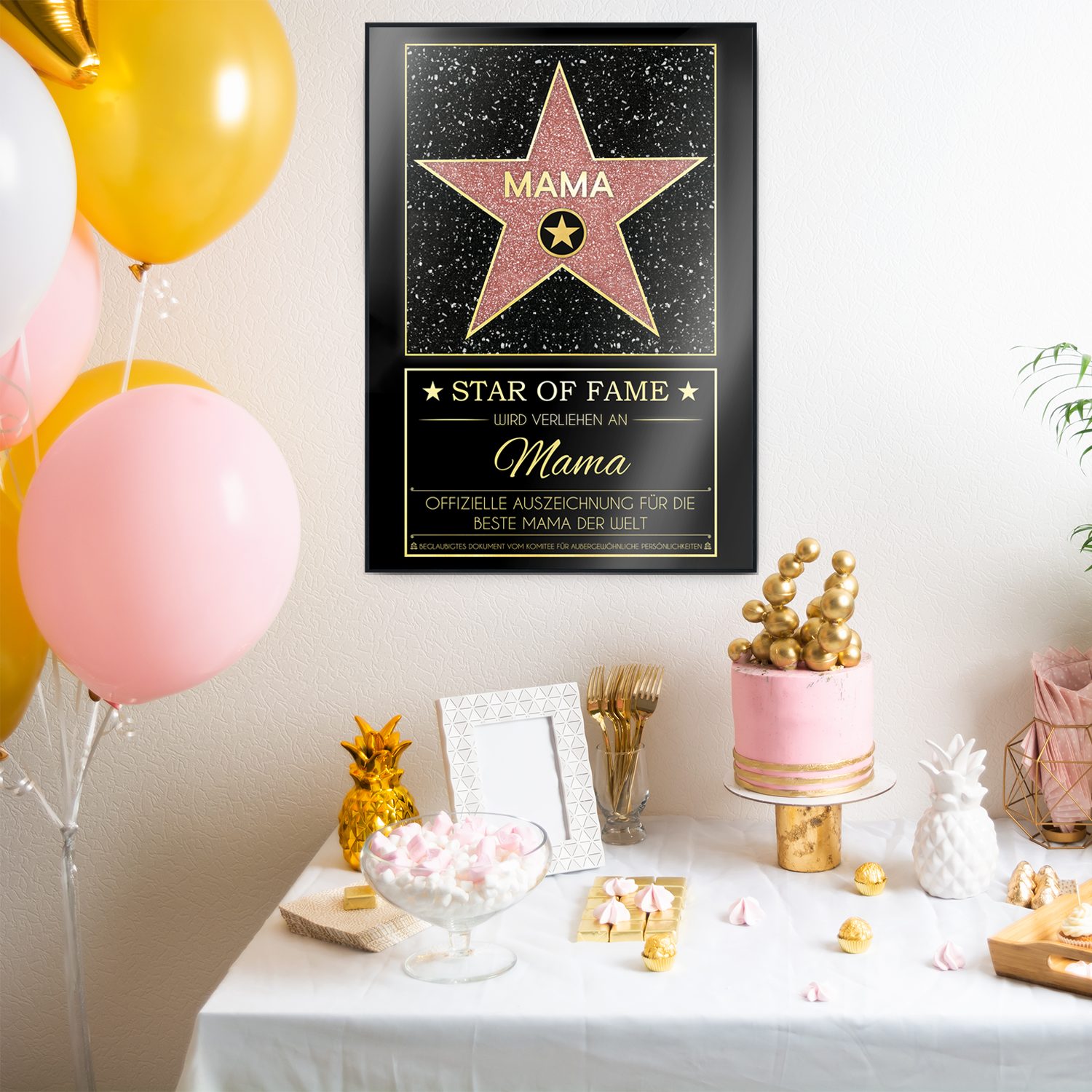 Tigerlino Poster Mama Hollywood Stern Urkunde Geburtstag Geschenkidee Muttertag – Bild 5 von 5