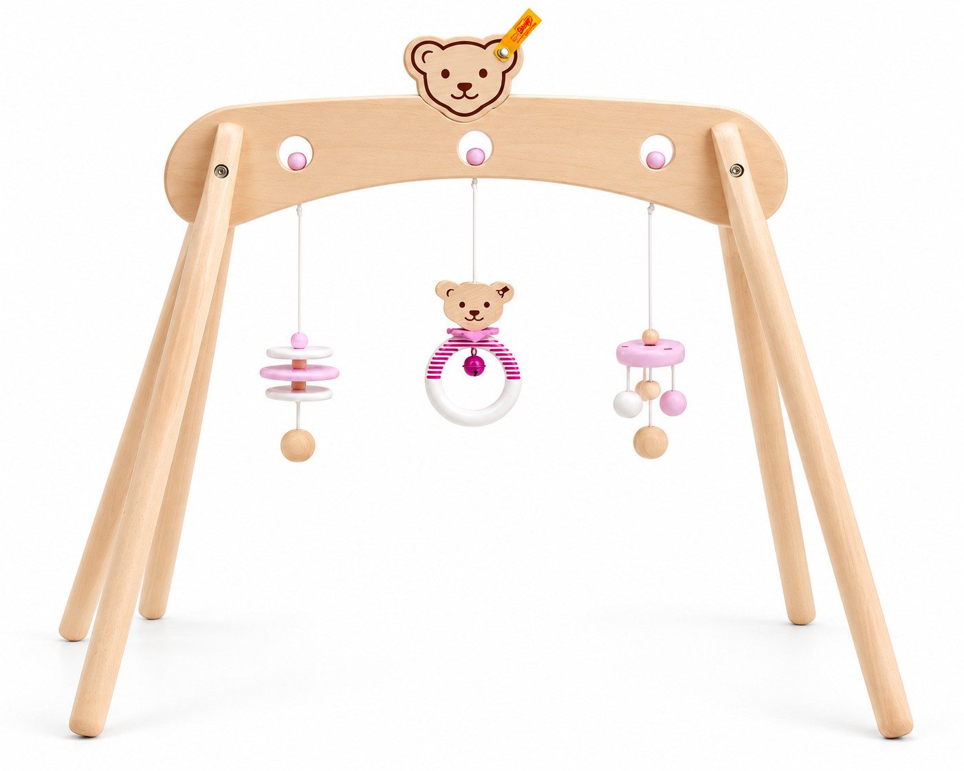 Schmidt Spiele Spielbogen Spieltrapez Steiff Selecta, Massivholz, 59cm, rosa