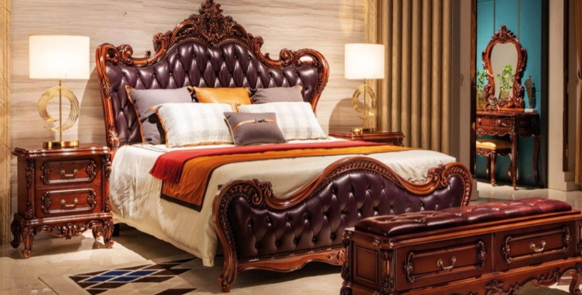 JVmoebel Bettgestell Bett Schlaflager Komfortbett Zweibett Großbett Doppelbett