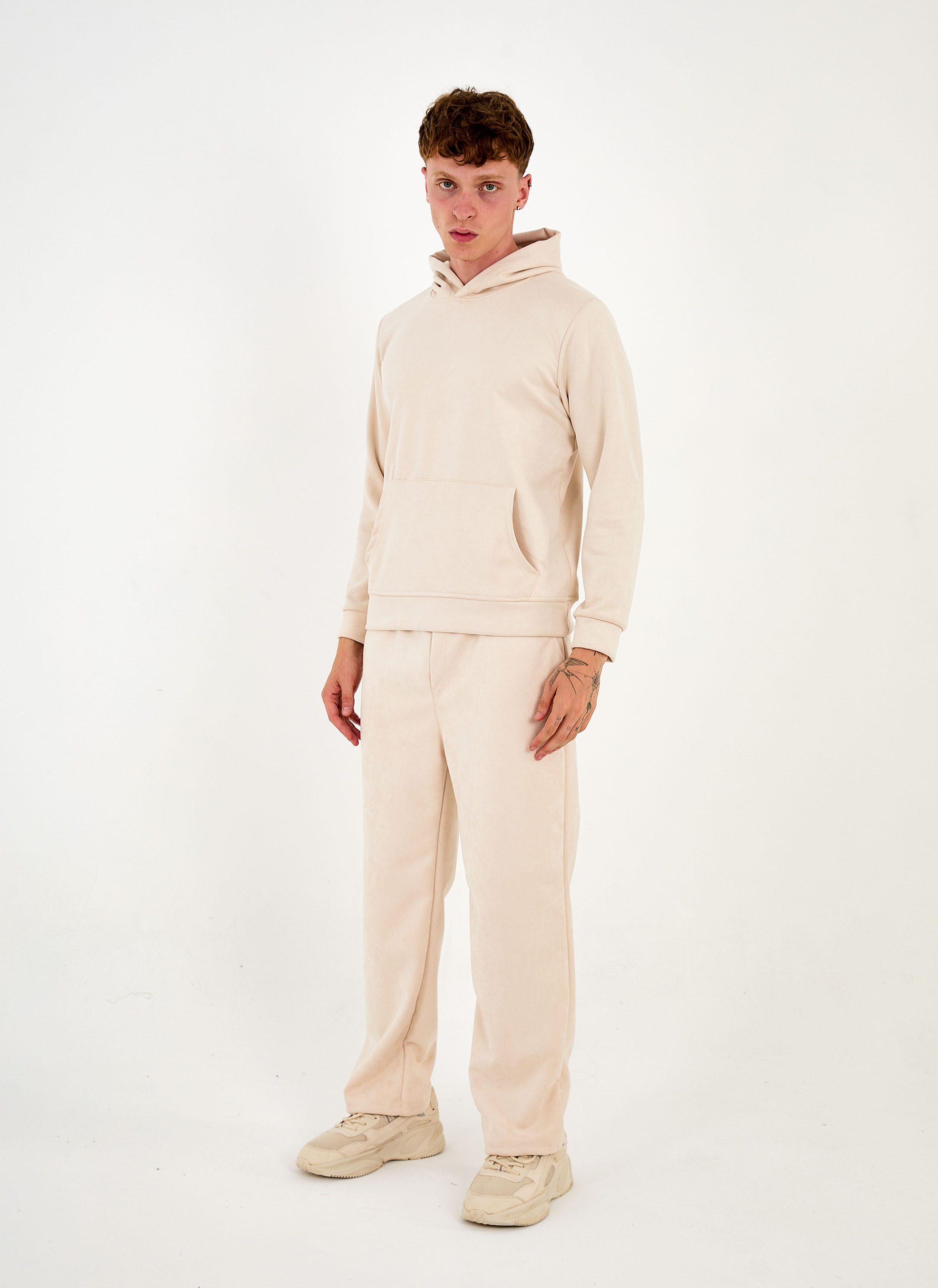 Denim Distriqt Jogginganzug Sportlicher Samt Jogginganzug mit Baggyhose Bei günstig online kaufen