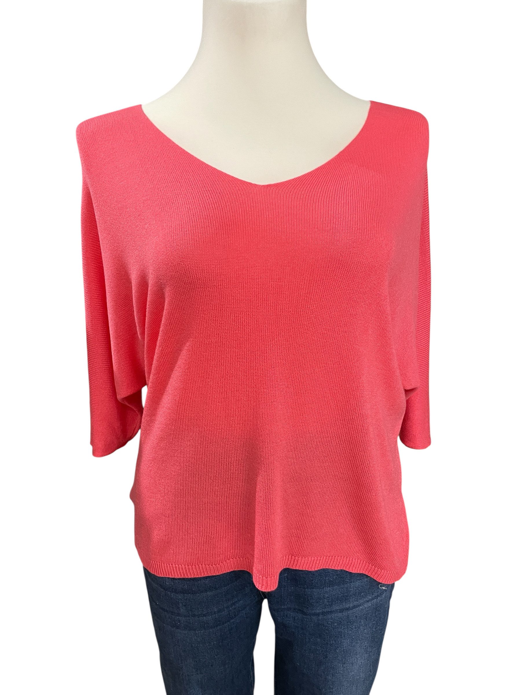 Strickpullover 968 Leichtstrick Pullover V-Neck kurzarm