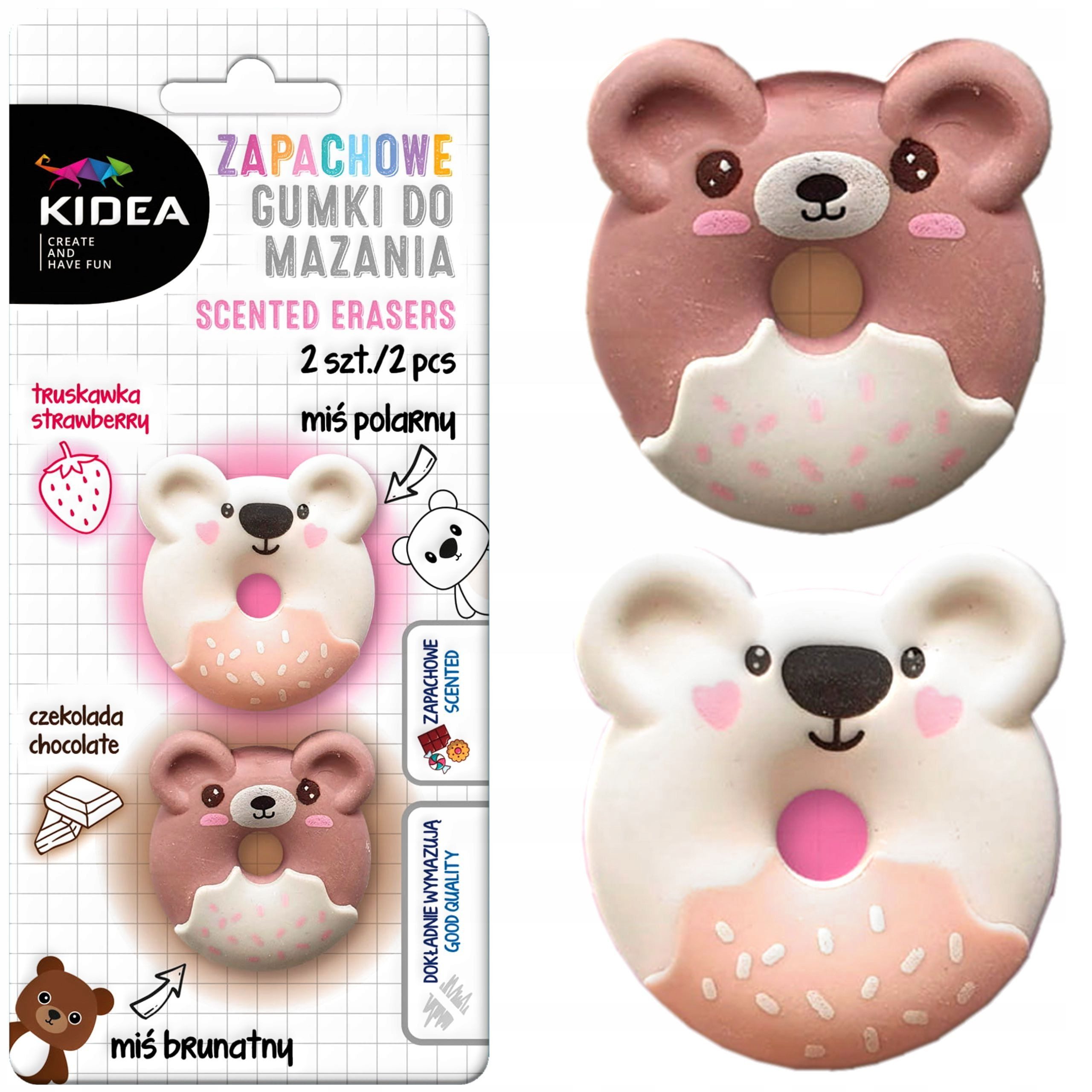 Kidea Radiergummi Set mit 2 duftenden Radiergummis KIDEA - Panda (Erdbeere) & Koala