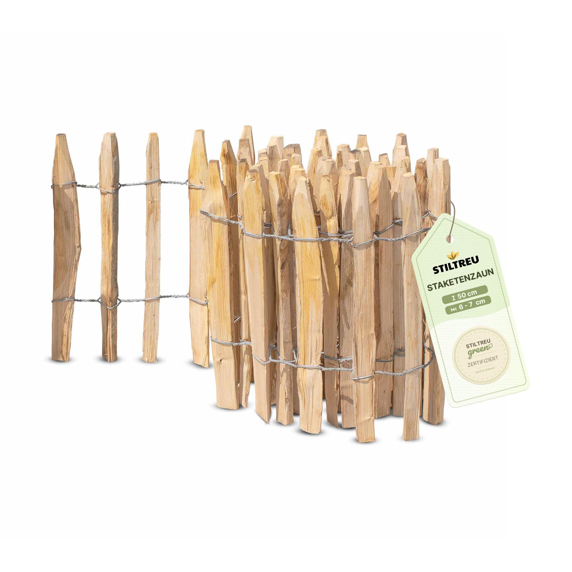 STILTREU Staketenzaun Franz. Premium Staketenzaun Kastanie 5 m, Höhe 50 cm, günstig online kaufen