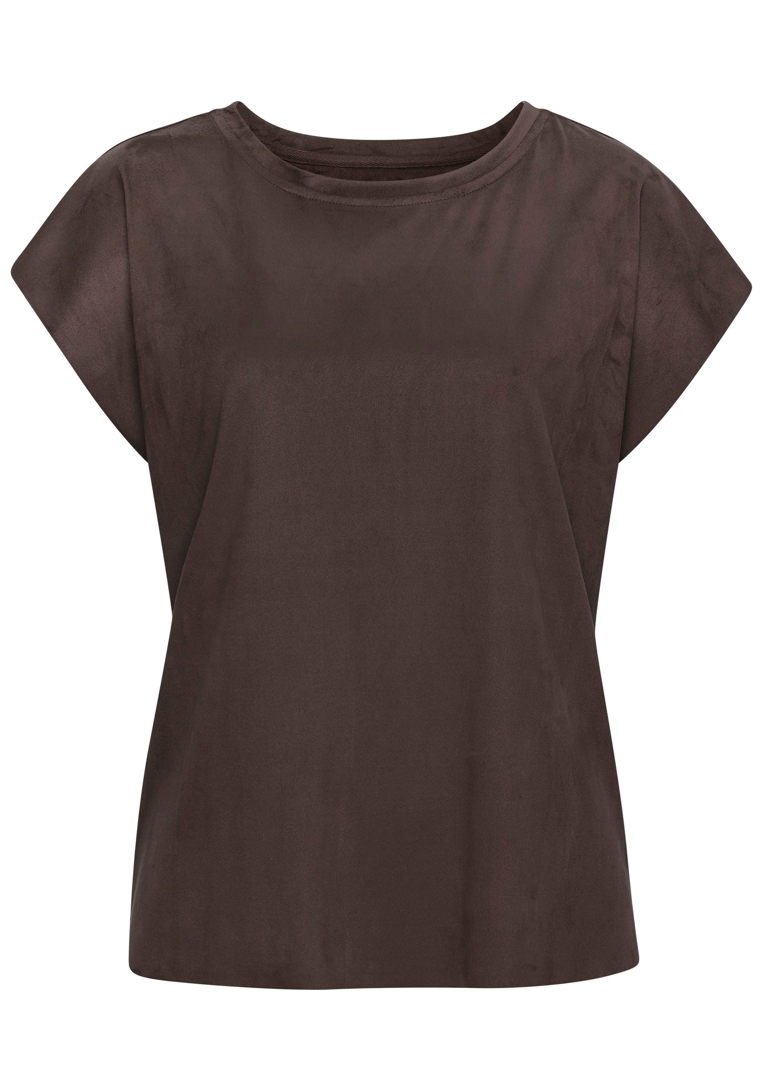 French Connection T-Shirt aus Veloursleder-Imitat mit günstig online kaufen