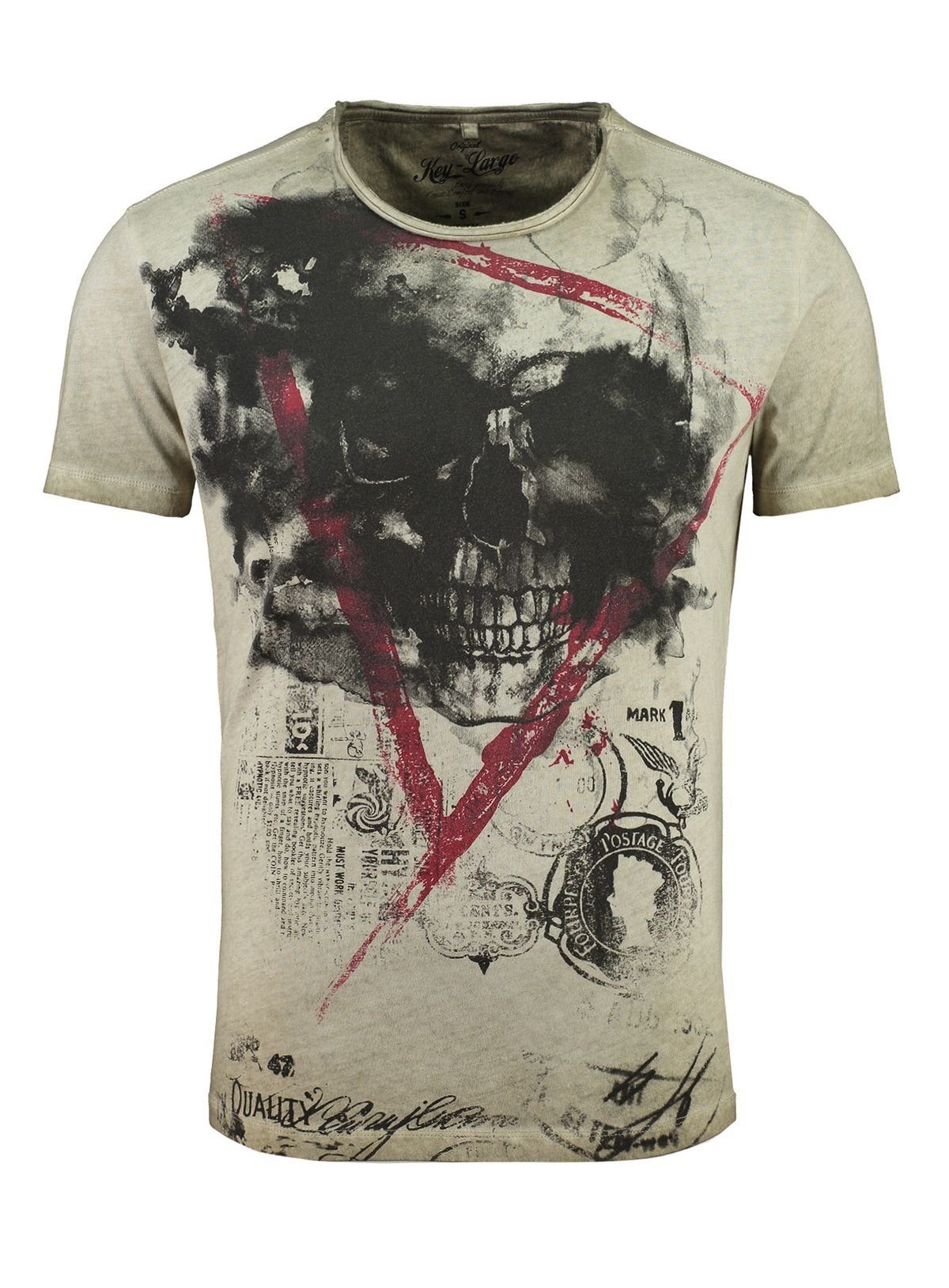 T-Shirt Hype Skull Print vintage Look MT00340