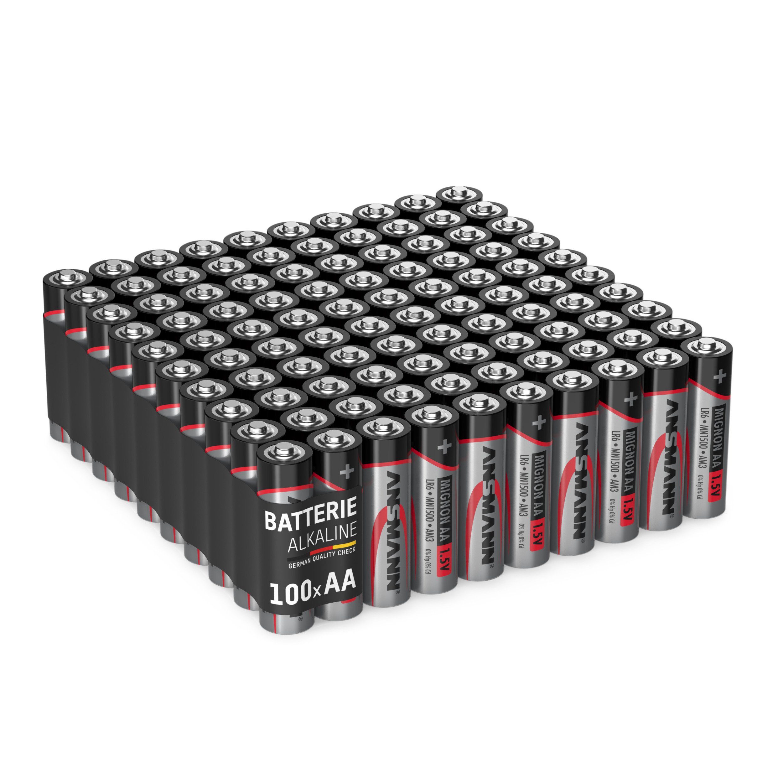 ANSMANN AG Alkaline Batterie Mignon AA 1,5V, 100 Stück Batterie