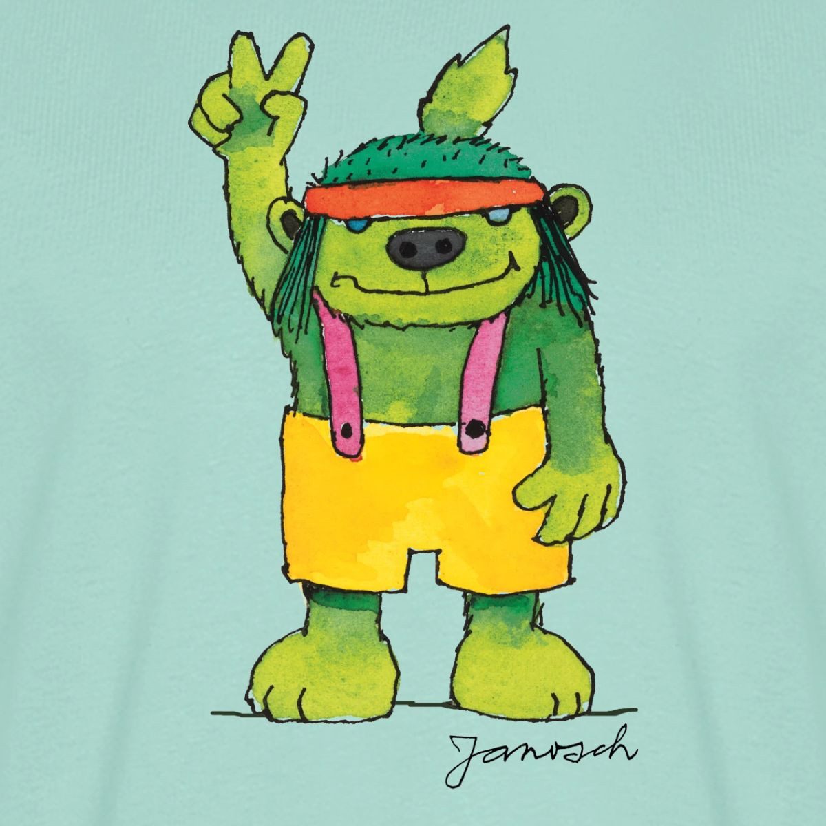 Spreadshirt T-Shirt Janosch Emil der Grünbar Peace Männer Premium T-Shirt (1-tlg)