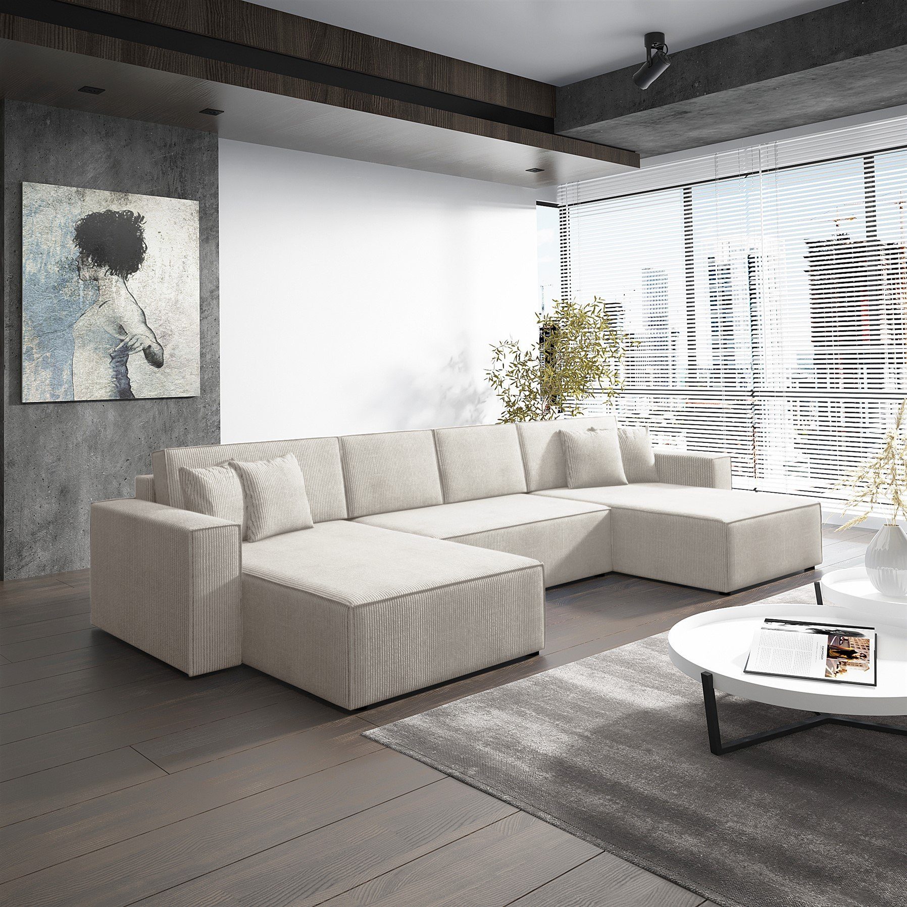 Fun Möbel Wohnlandschaft Schlafsofa Sofa CONOR günstig online kaufen