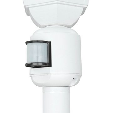 Licht-Erlebnisse Außen-Stehlampe BRISTOL, ohne Leuchtmittel, Wegeleuchte mit Bewegungsmelder IP44 Weiß Garten Laterne Außenlampe