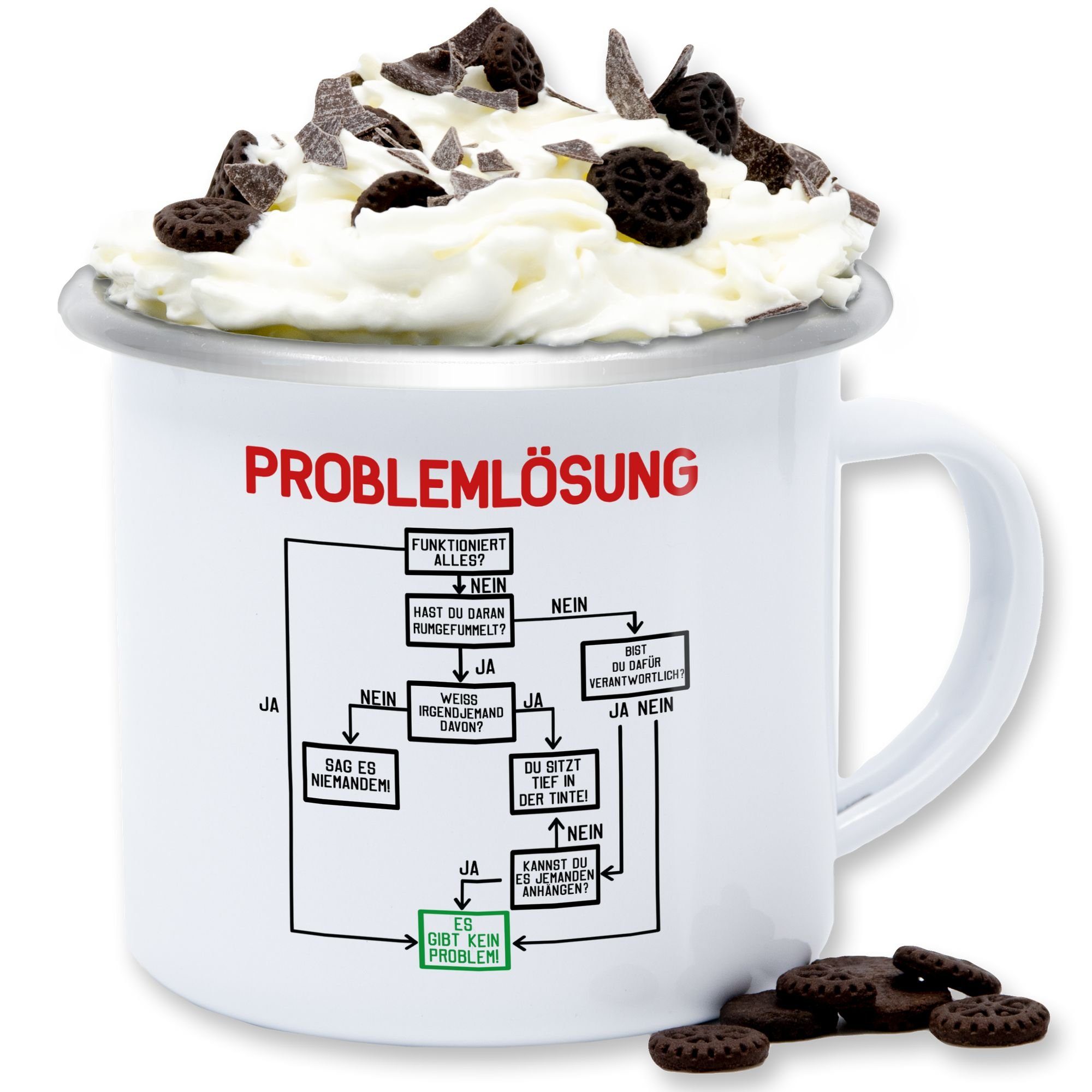 Shirtracer Tasse Tasse Problemlösung I Bürotassen I Tasse mit Spruch Lustig Arbeit Sprü, Stahlblech, Statement