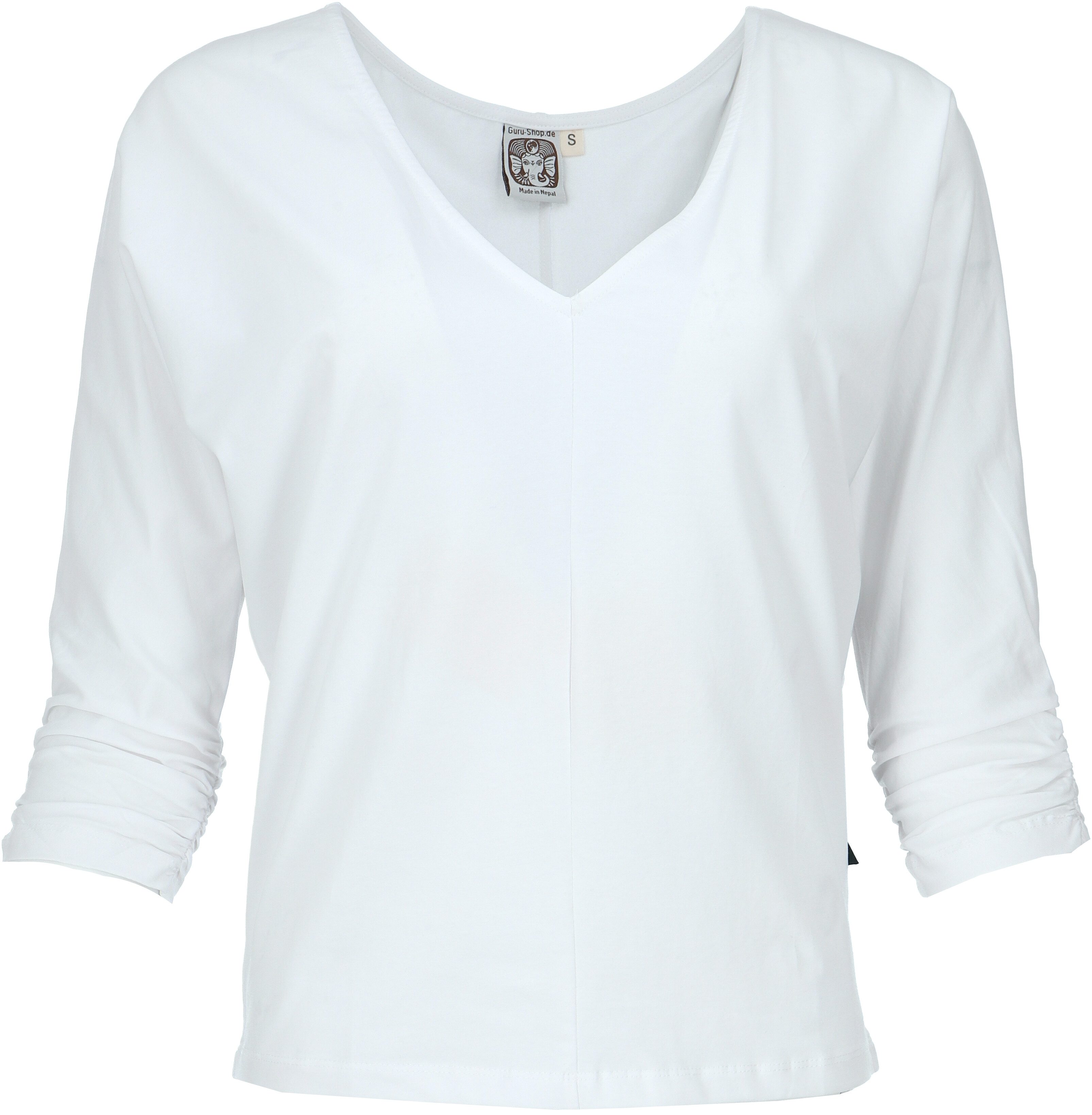 Guru-Shop Longsleeve Einfarbiges Basic Fledermaus Shirt,.. günstig online kaufen