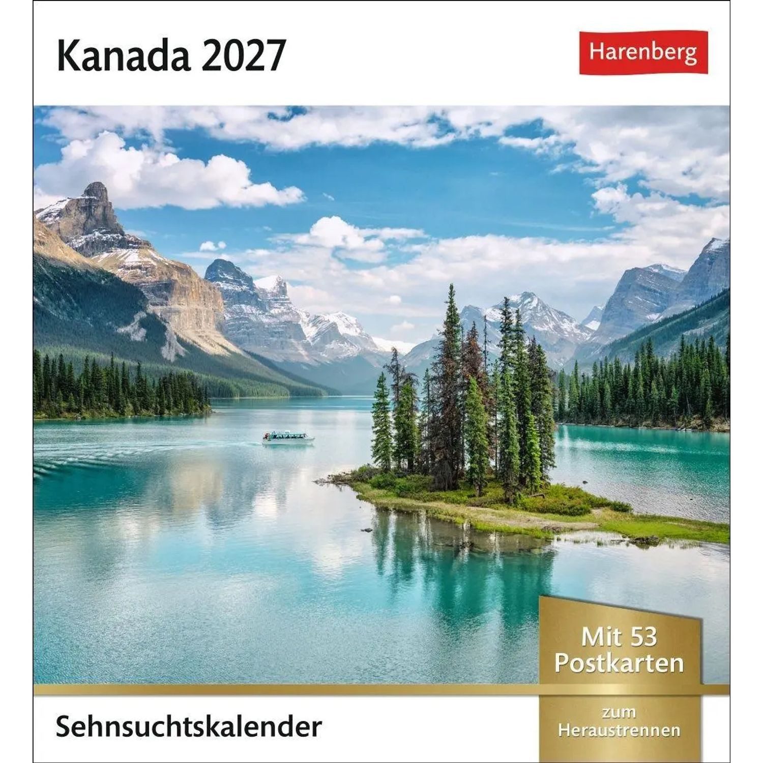 Wandkalender Kanada Sehnsuchtskalender 2027 - Wochenkalender mit 53 Postkarten