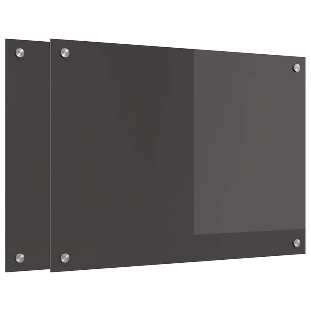 Küchenrückwand Küchenrückwand 2 pcs Dunkelgrau 70 x 50 cm Gehärtetes Glas