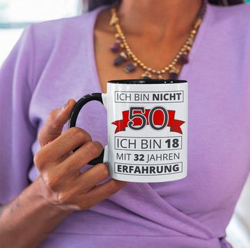 Close Up Tasse 50. Geburtstag Tasse Ich bin nicht 50