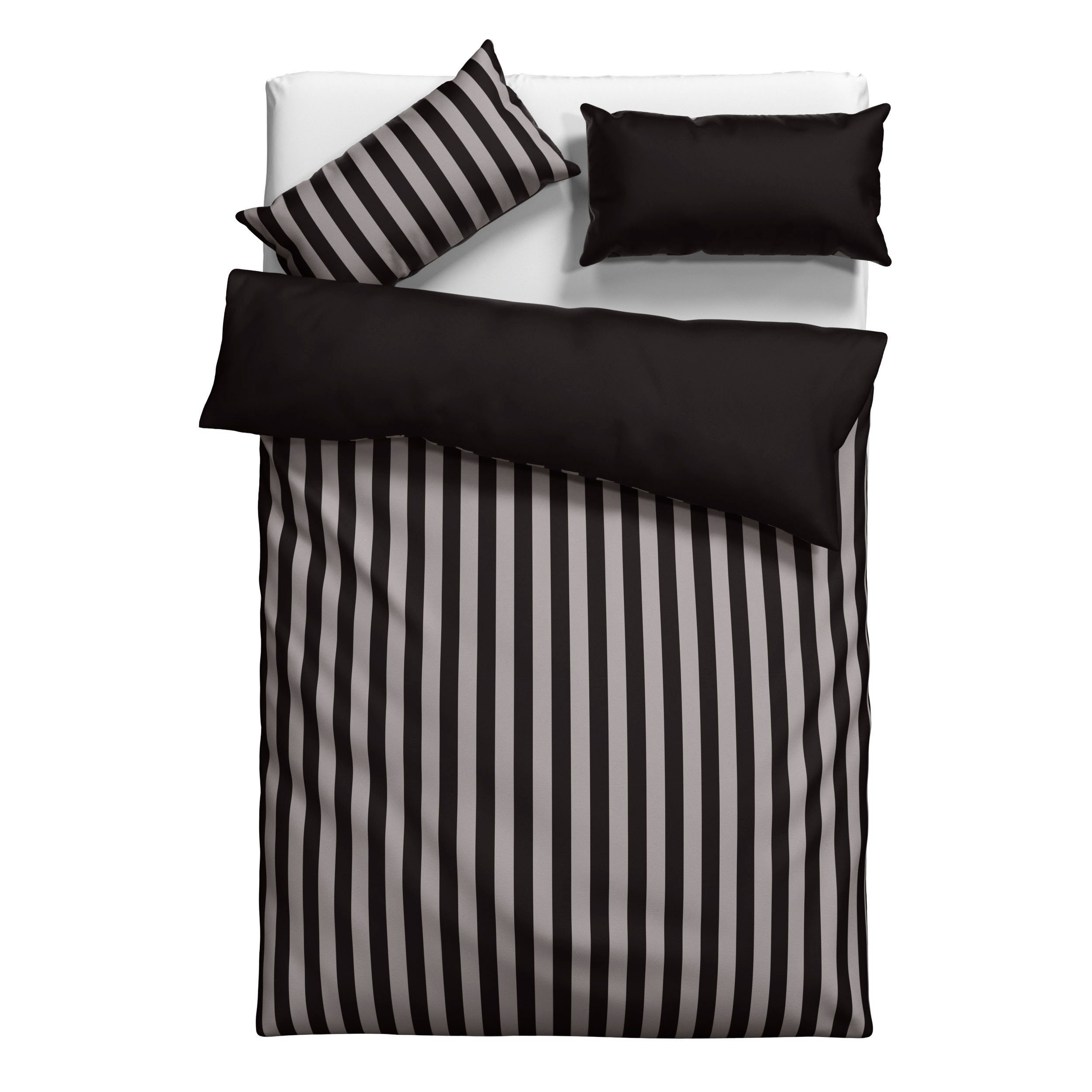 OTTO home Wendebettwäsche Greta in verschiedenen Qualitäten, Mako-Satin, 2 teilig, Bettwäsche mit Streifen, ab 135x200 cm, NEU: auch in Fleece Qualität – Bild 2 von 5
