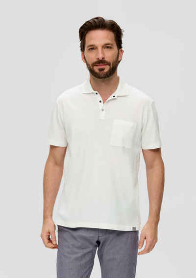 s.Oliver Kurzarmshirt Polo-Shirt mit Brusttasche Blende, Label-Patch