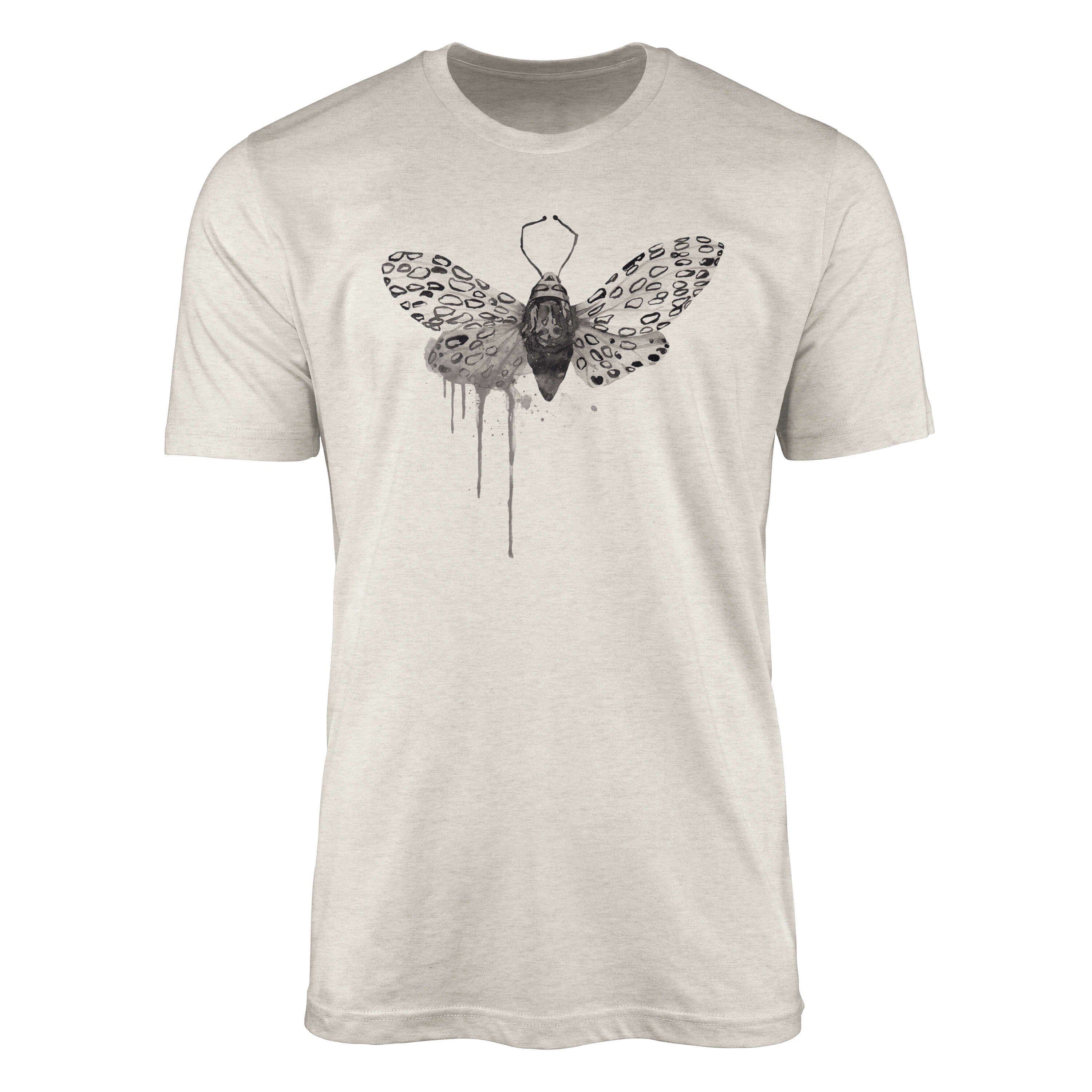 (1-tlg) 100% Bio-Baumwolle Motte T-Shirt Aquarell Organic Ökomode Farbe Sinus Shirt Nachhaltig T-Shirt Herren Motiv Art