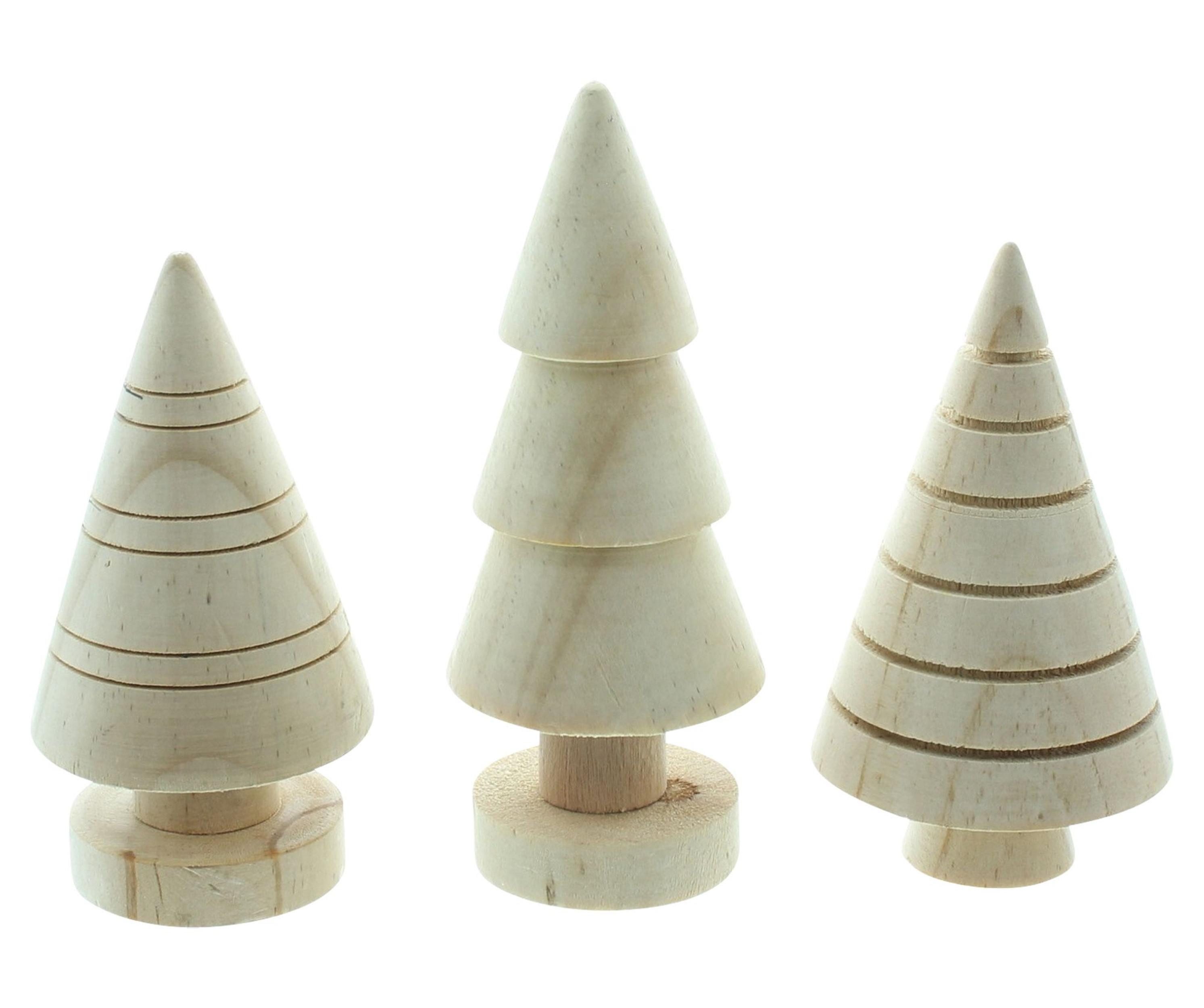 Dekoobjekt Bäumchen "Holz", 3er Set
