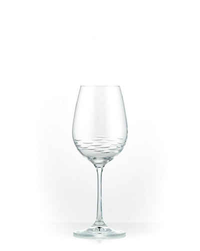 Crystalex Weinglas Viola Stone klar geschliffen 350 ml 6er Set, Kristallglas, Kristallglas, poliertem Schliff