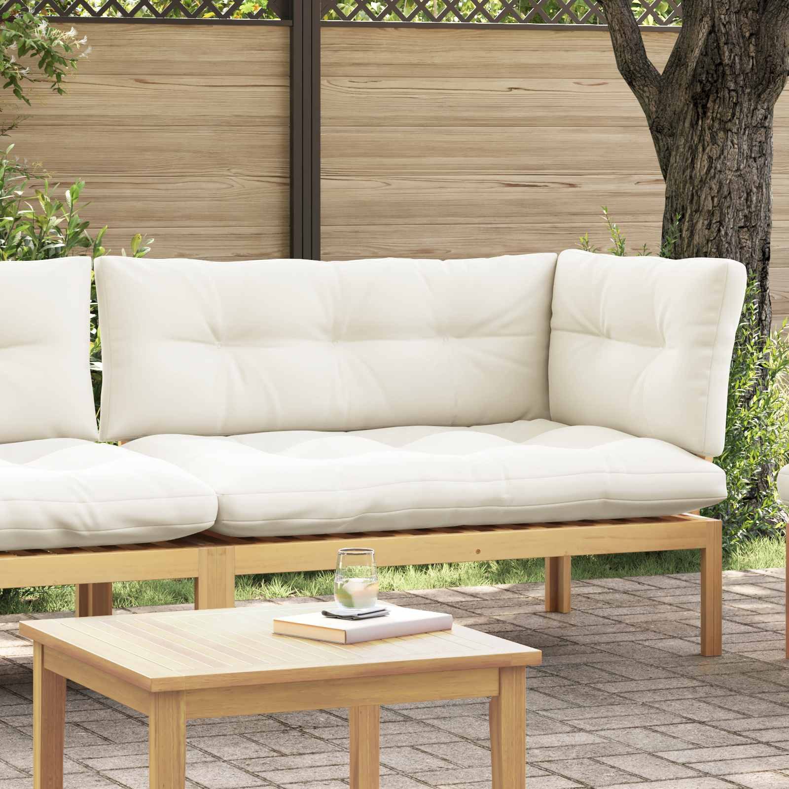 vidaXL Sofaelement Ecksofa Einheit Helles und cremeweiß 132 x 92 x 82 cm (1 St)