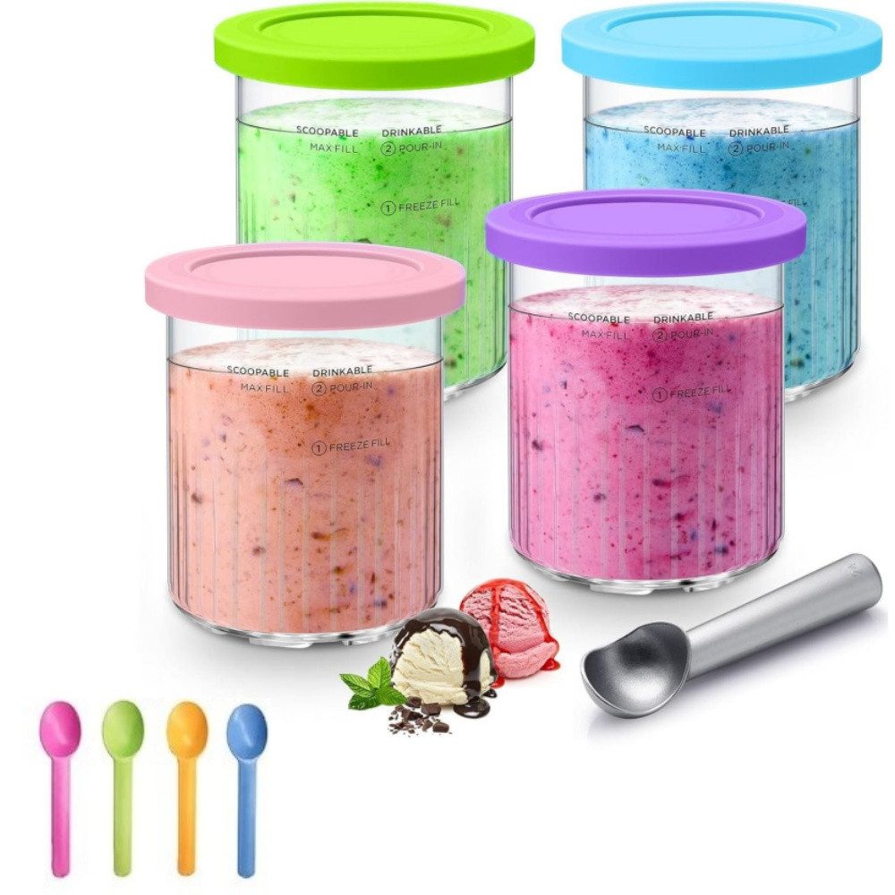 Eisbereiteraufsatz Für 4 Stück Ninja Creami Eisbehälter für NC501 NC500-Serie 680ML