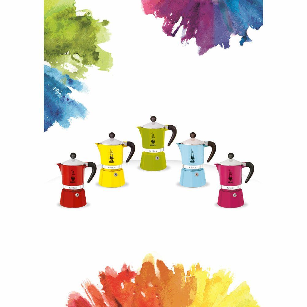 BIALETTI Espressokocher Rainbow für Gelb 6 Tassen