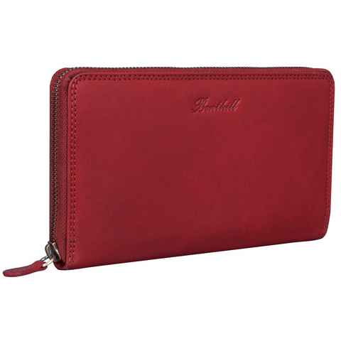 Benthill Geldbörse Damen Echt Leder Reisebrieftasche mit Handyfach RFID Brieftasche, RFID-Schutz Kartenfächer Münzfach Reißverschlussfach