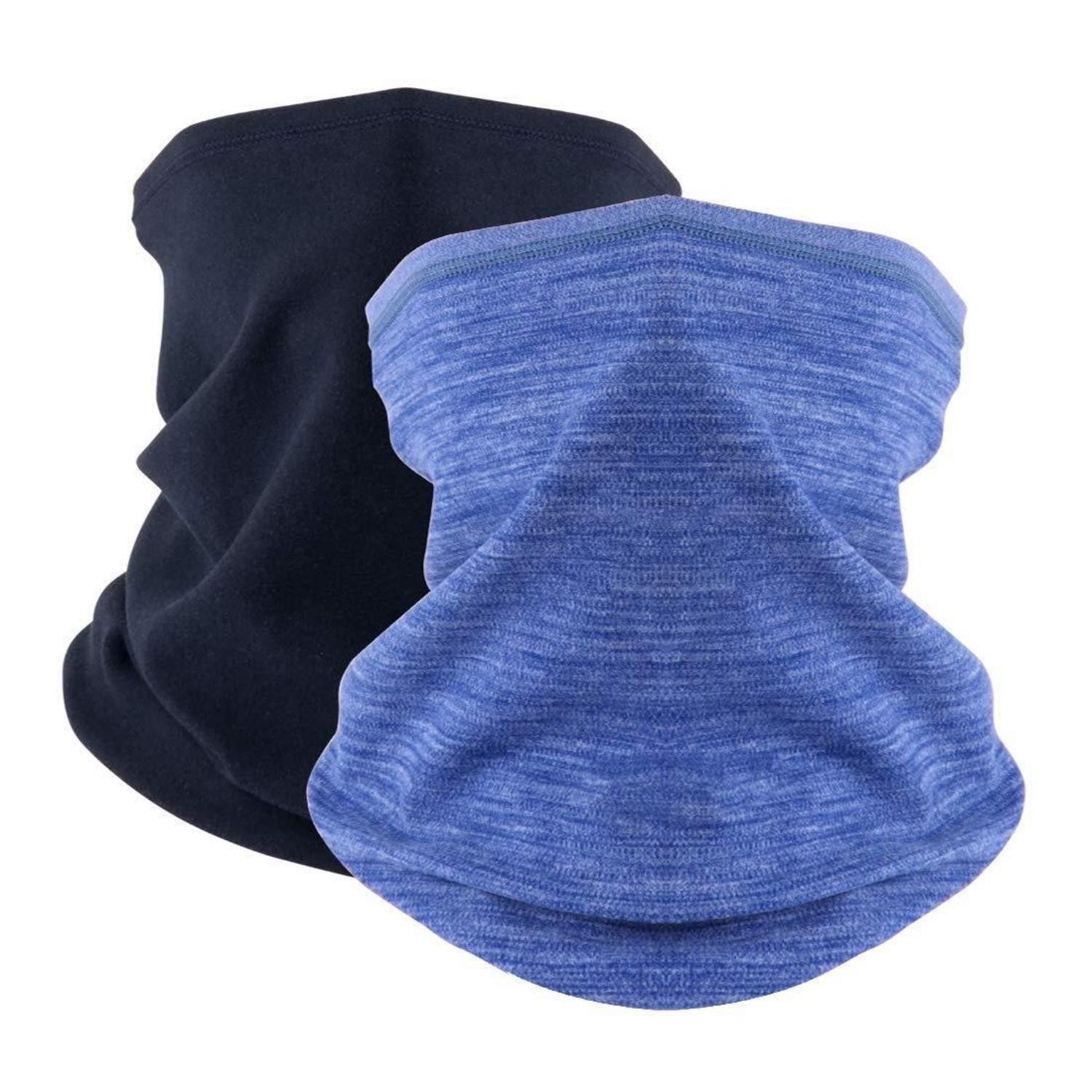 LuxusKollektion Schlupfmütze Loop Schal Damen Herren Fleece Halswärmer Ski Marineblau Blau
