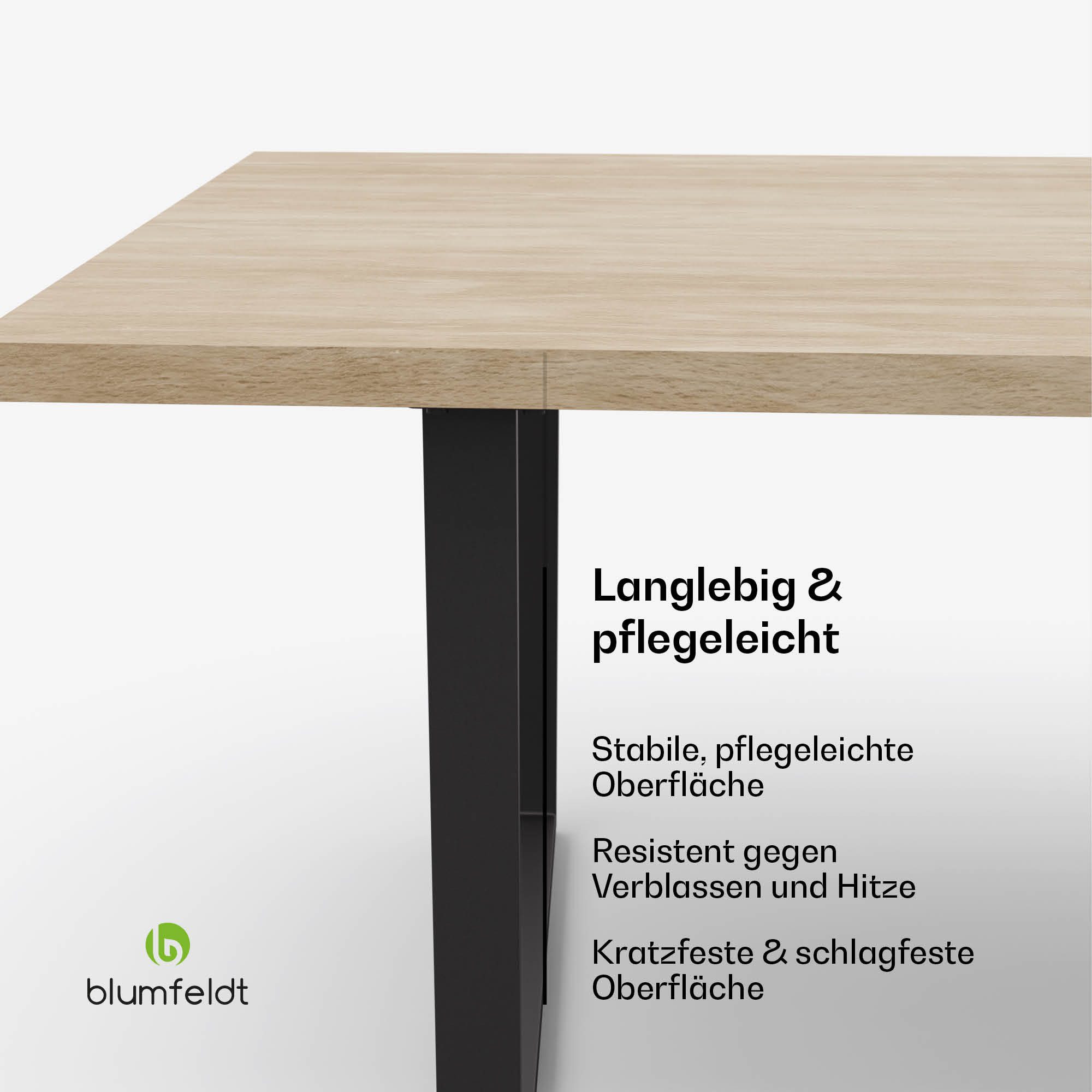 blumfeldt Esstisch Bearsdon 180x90 (Packung, 1 Tisch), Bistro EssTisch Holz Klassich Garten Furniture Möbel 180 x 90 cm