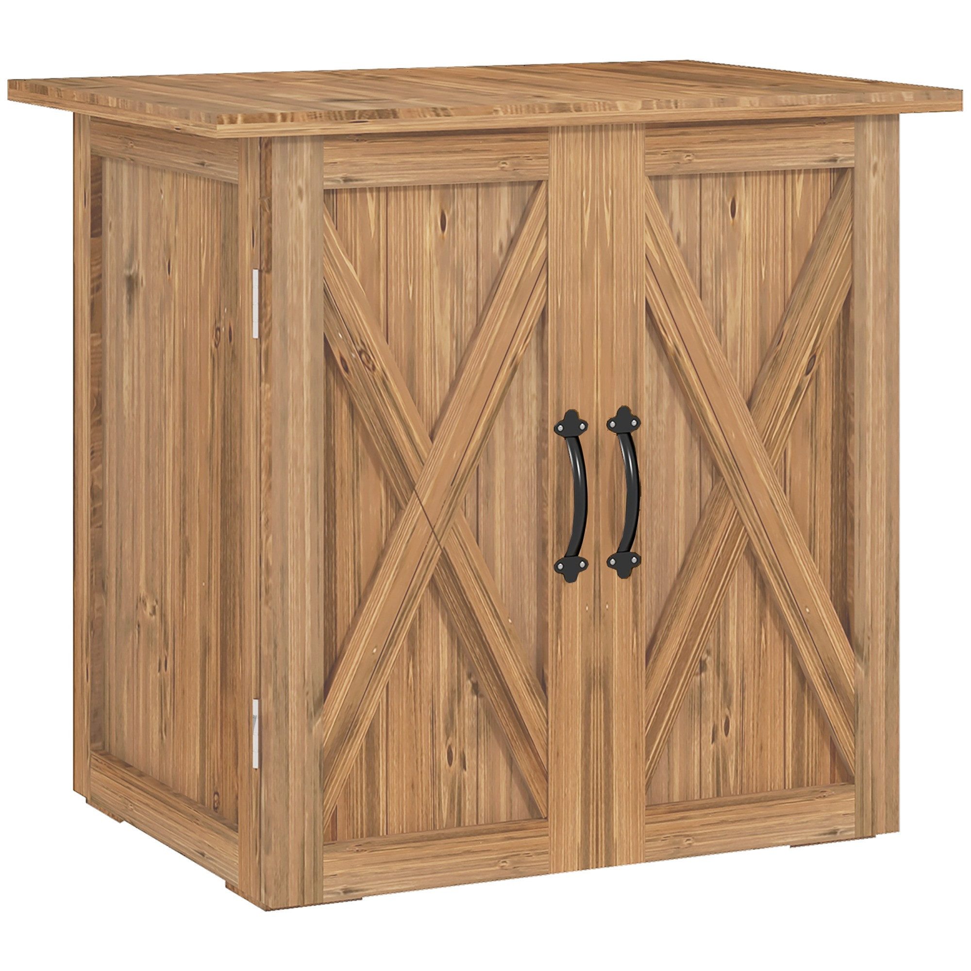 Outsunny Geräteschrank mit Doppeltür, Doppeltür, Magnetverschlüsse (Kissenbox, 1-St., Gartenbox) für Garten, Balkon, n