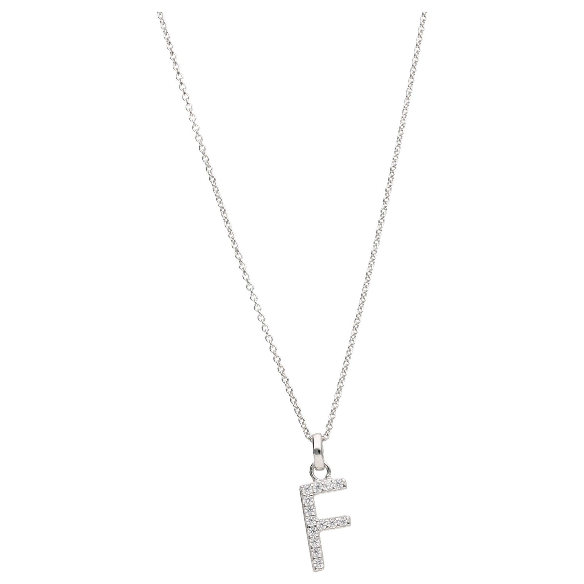Smart Jewel Kette mit Anhänger »Buchstabe F mit Zirkonia Steine, Silber  925« online kaufen | OTTO